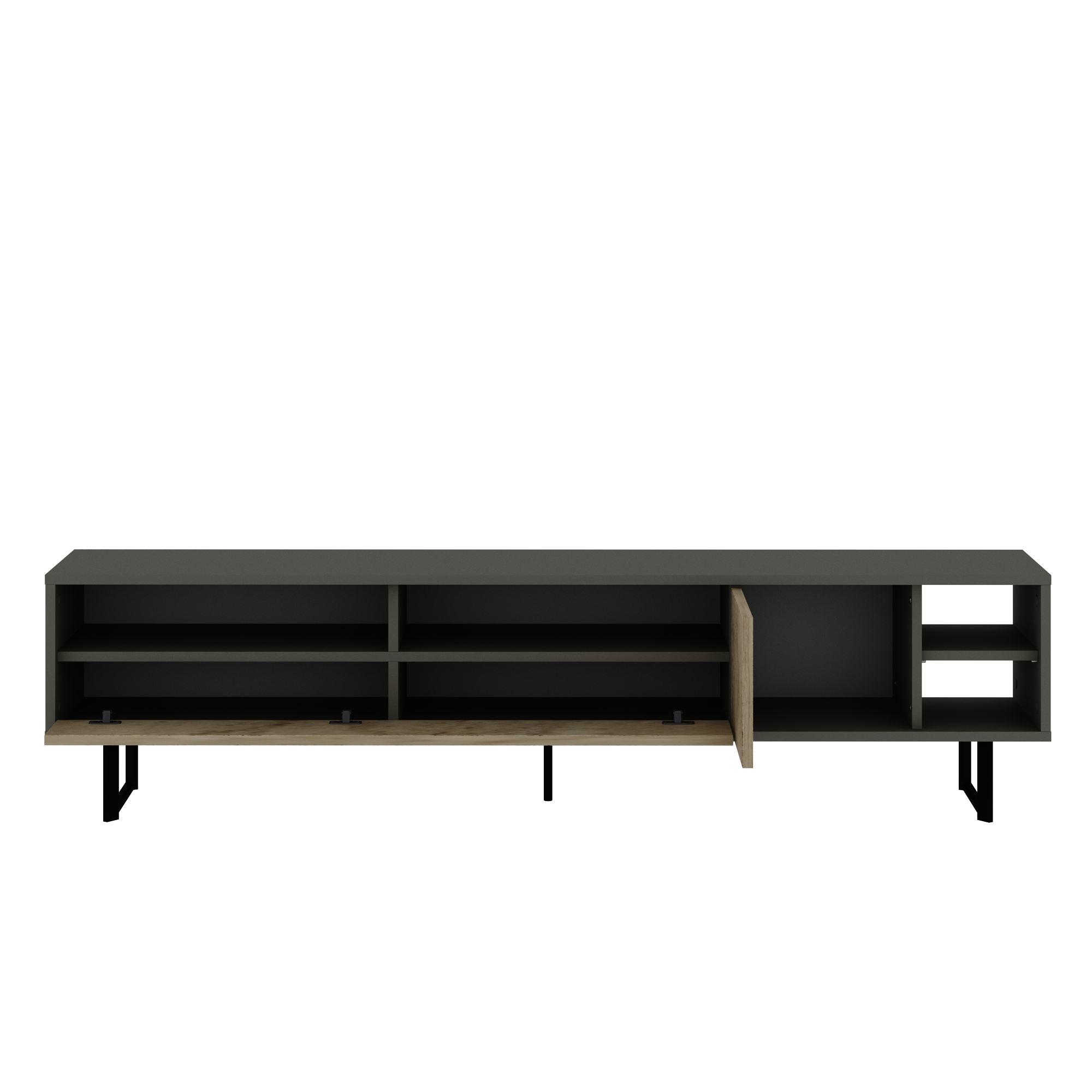 Comoda tv, Hanah Home, pal melaminat, gri travertin, 180x44.7x29.8 cm — imaginea 2