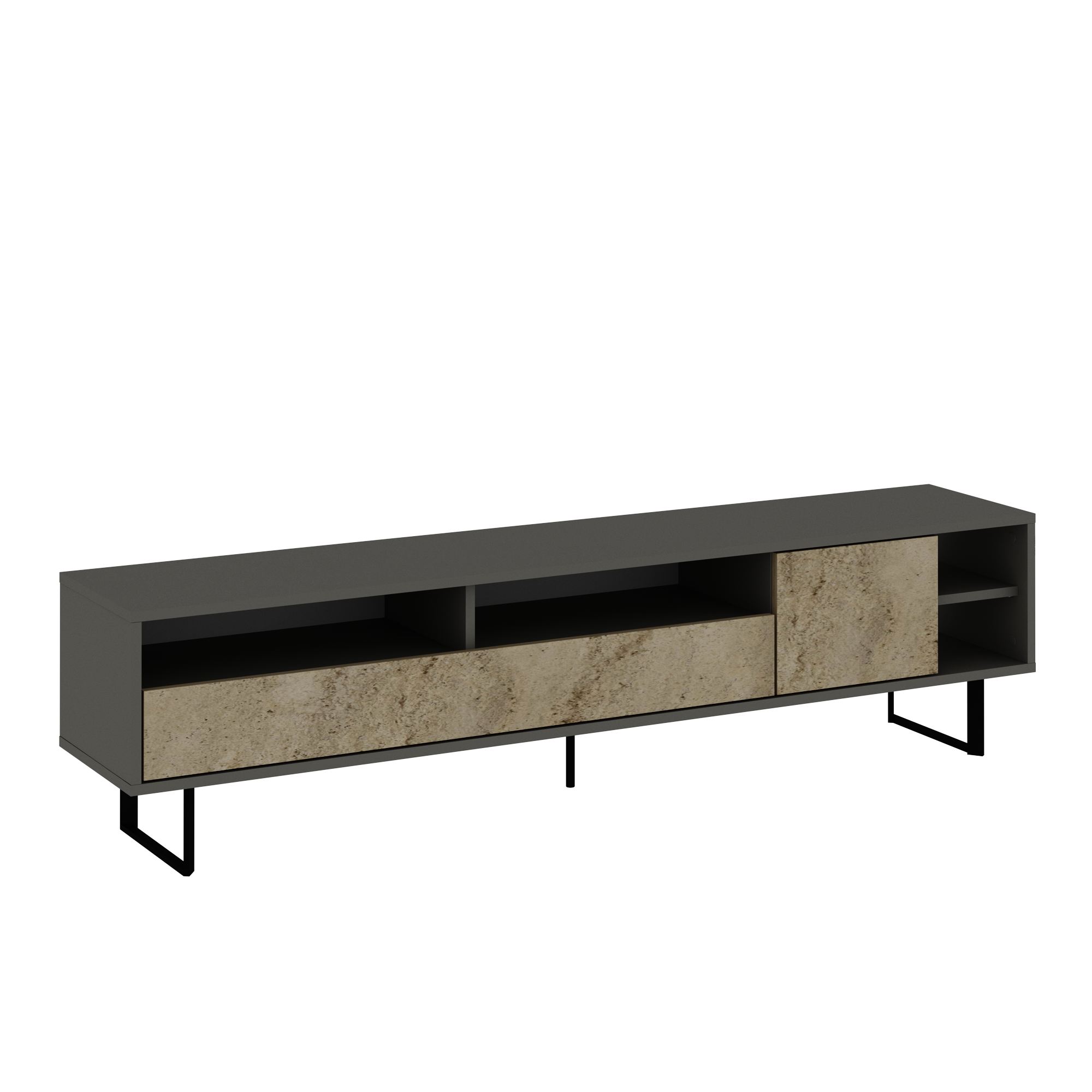Comoda tv, Hanah Home, pal melaminat, gri travertin, 180x44.7x29.8 cm — imaginea 4