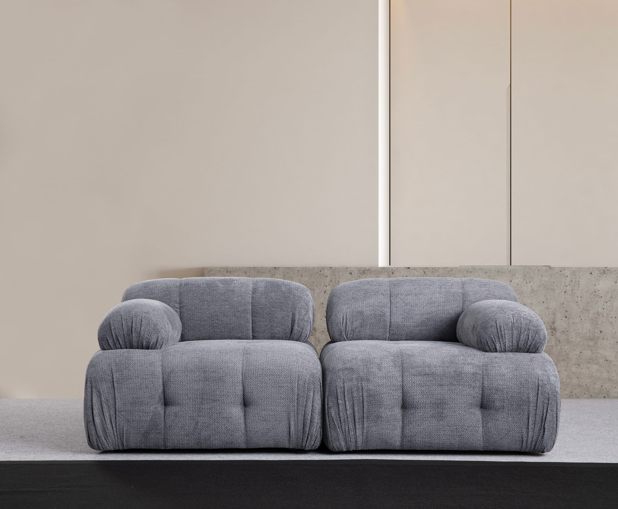 Canapea 2 locuri, Atelier Del Sofa, poliester, gri, 190x95x75 cm — imaginea 6