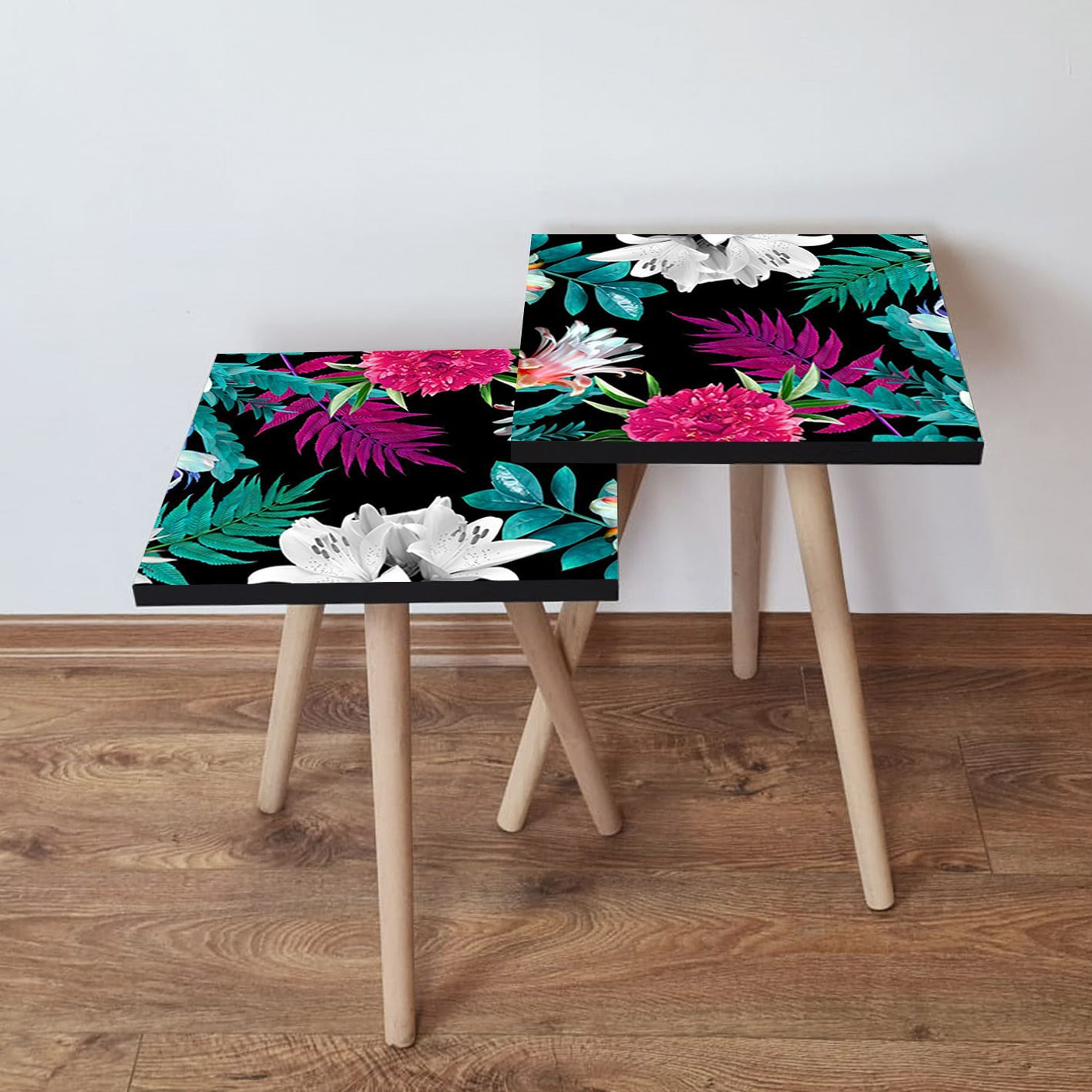 Set masute cuib, Hanah Home, mdf, multicolor, 35x35x47 cm, 481LNA2415