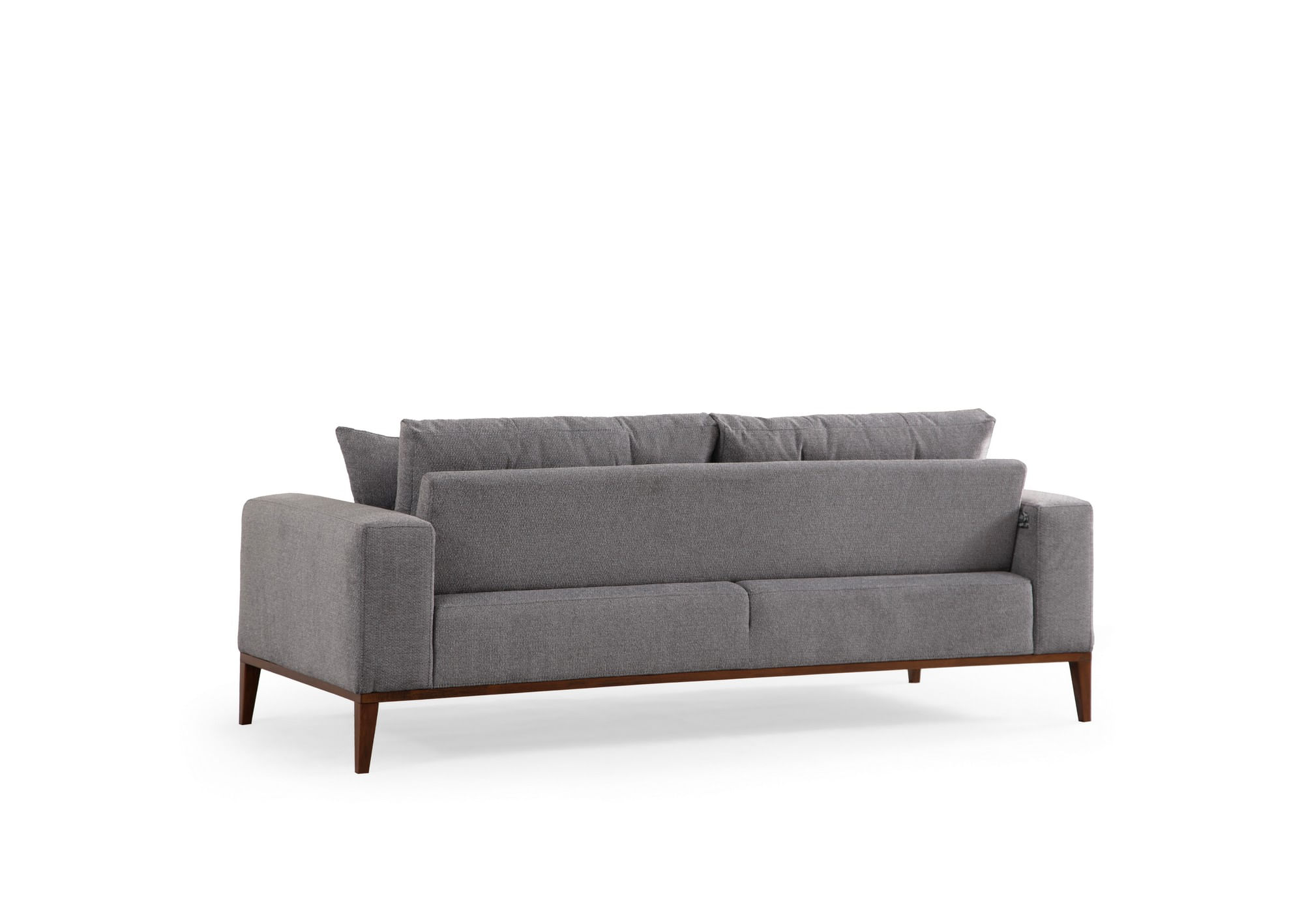 Canapea extensibila 3 locuri, Hanah Home, lemn fag si PAL, gri deschis, 225x92x75 cm