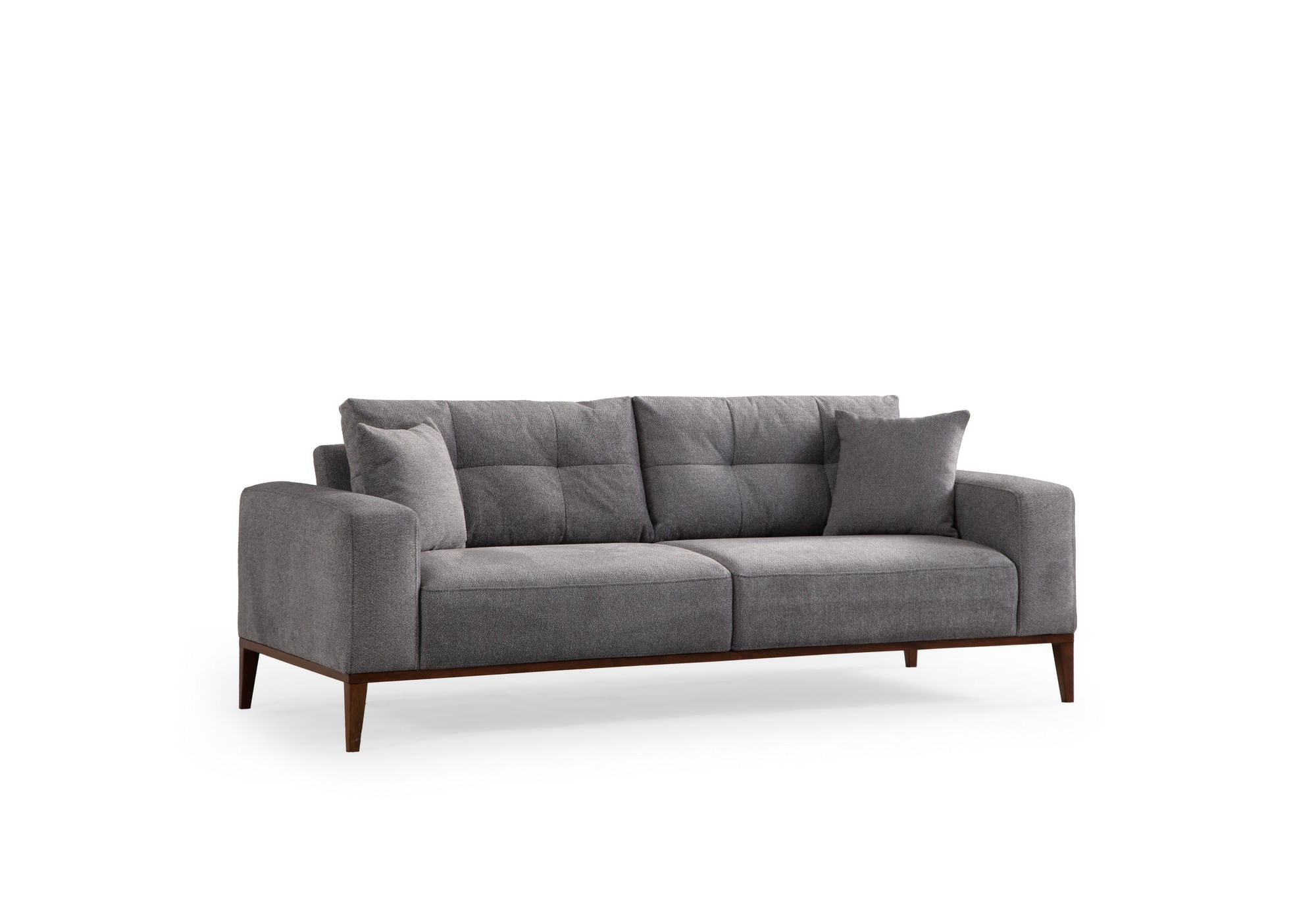 Canapea extensibila 3 locuri, Hanah Home, lemn fag si PAL, gri deschis, 225x92x75 cm — imaginea 7