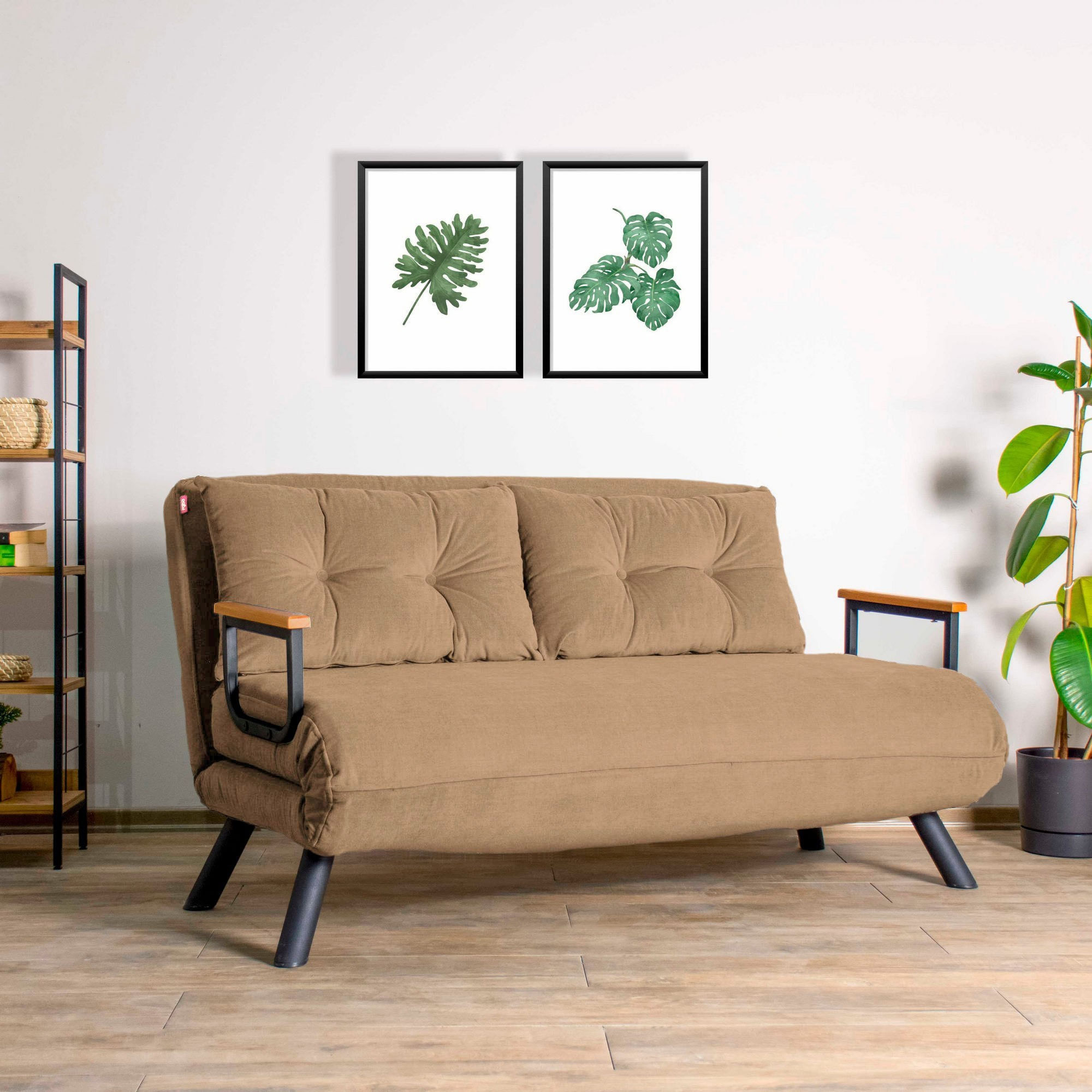 Canapea extensibila, Atelier Del Sofa, metal, poliester, maro deschis, 175x133 cm — imaginea 5