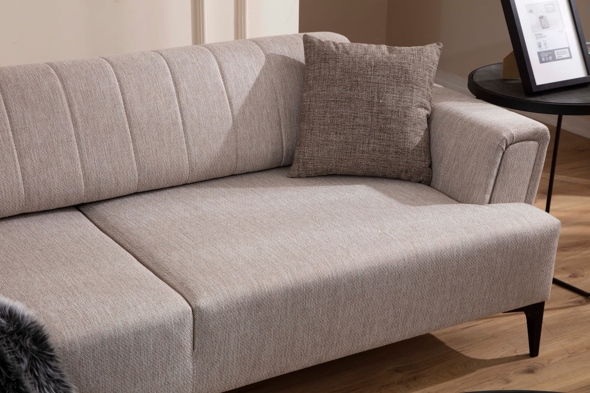 Canapea extensibila 3 locuri, Atelier Del Sofa, lemn de fag, bej, 230x95x77 cm — imaginea 8