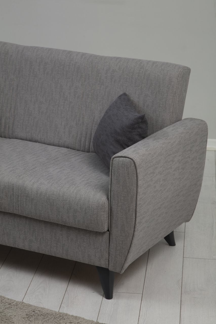 Canapea extensibila 2 locuri, Atelier Del Sofa, cadru metal/lemn, gri deschis, 153x86x77 cm — imaginea 7