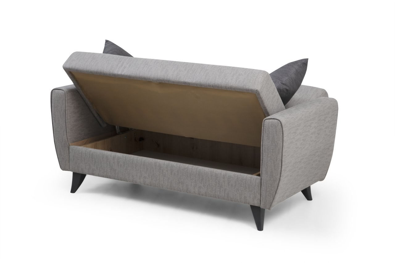 Canapea extensibila 2 locuri, Atelier Del Sofa, cadru metal/lemn, gri deschis, 153x86x77 cm — imaginea 8