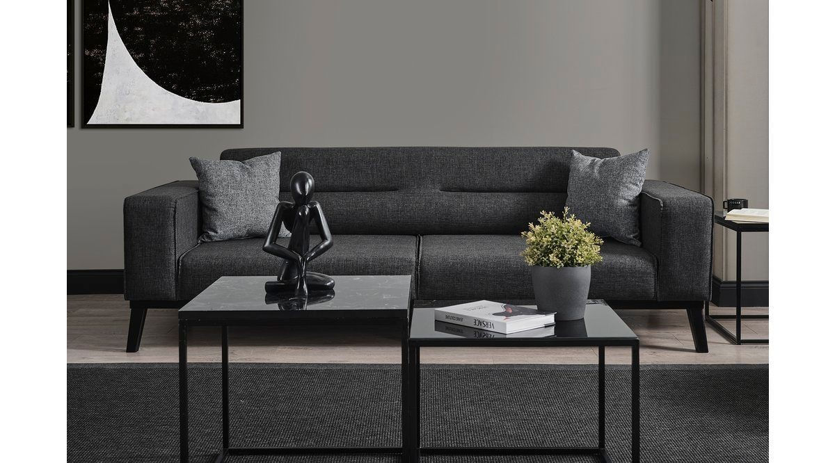 Canapea extensibila, Atelier Del Sofa, lemn fag, antracit, 222x92x74 cm — imaginea 3