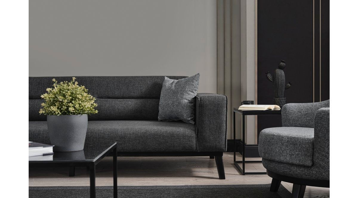 Canapea extensibila, Atelier Del Sofa, lemn fag, antracit, 222x92x74 cm — imaginea 4