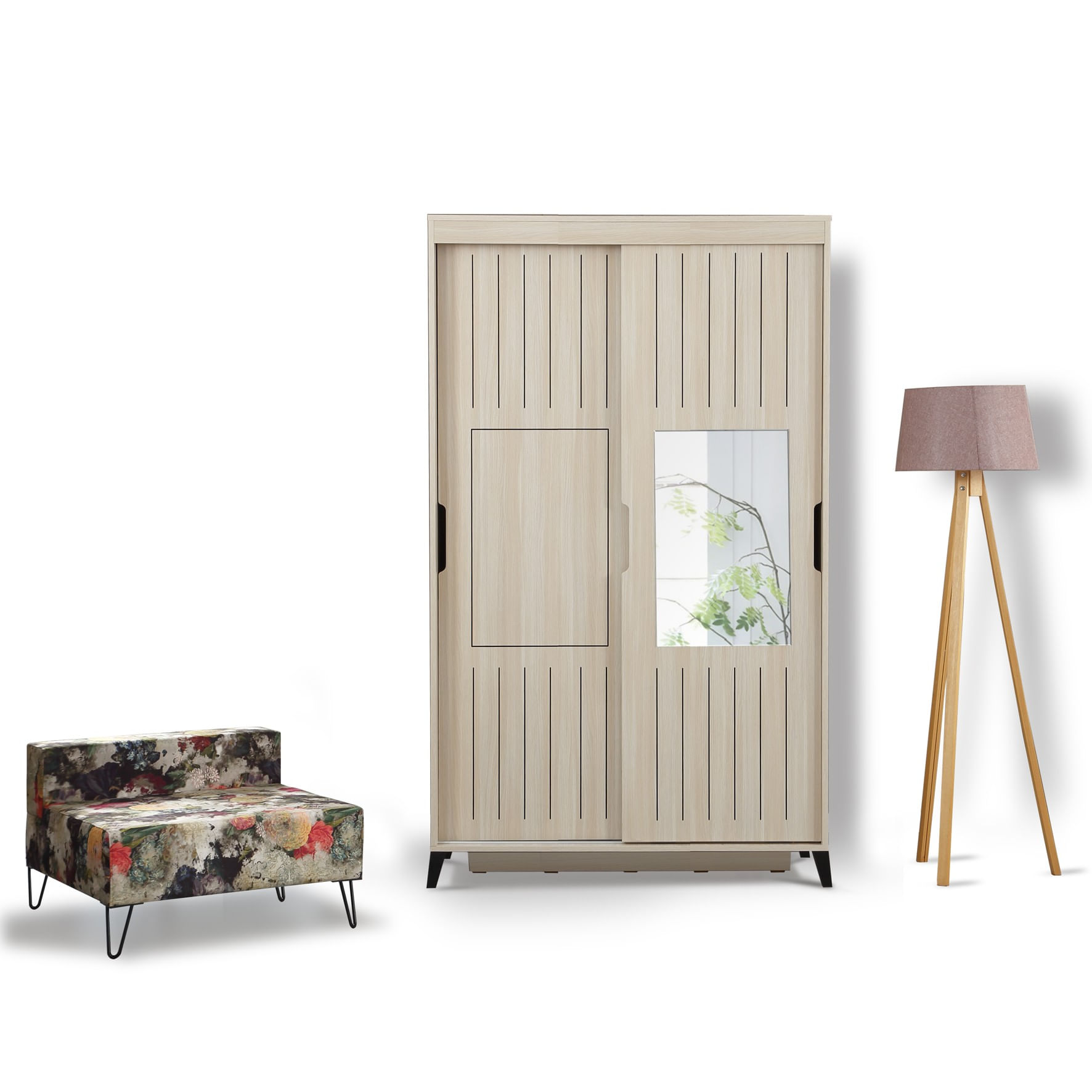 Sifonier, Hanah Home, pal melaminat, stejar, 120x60x216 cm — imaginea 7