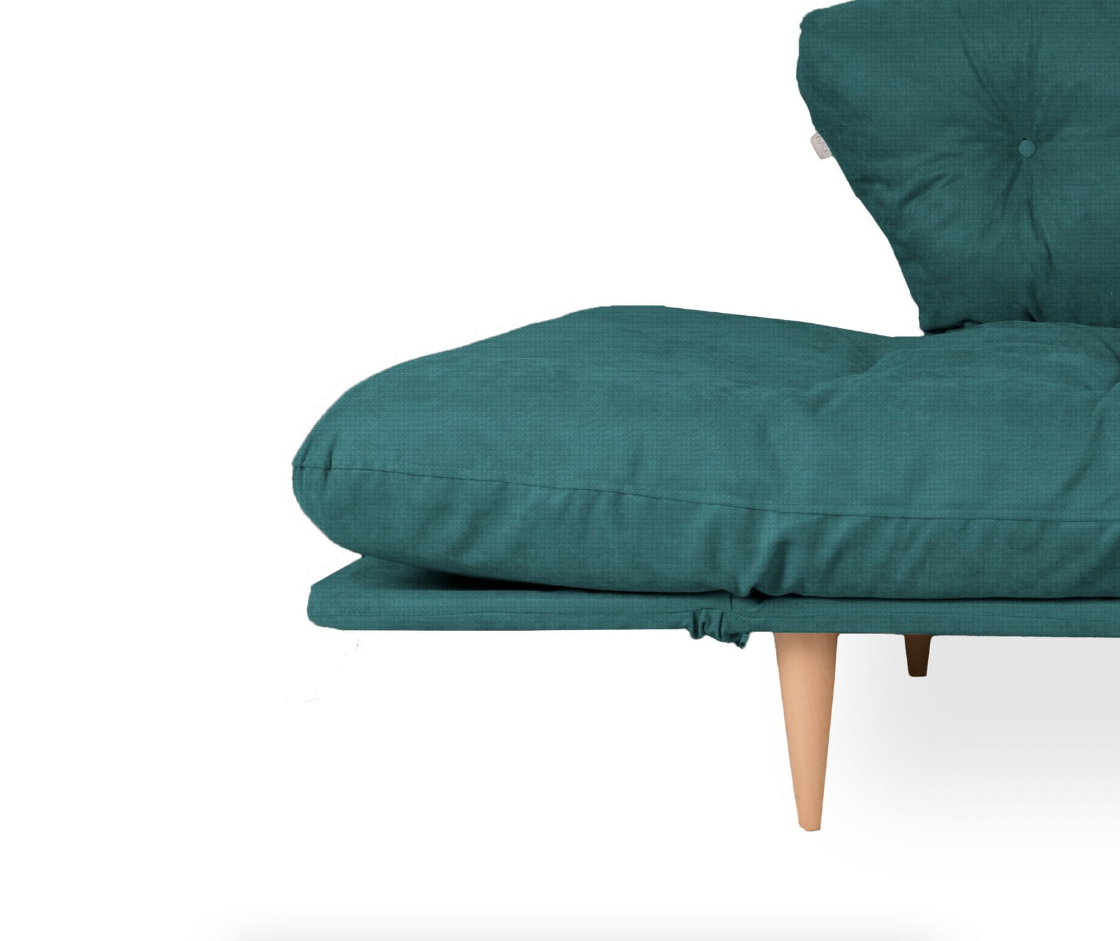 Canapea extensibila, Hanah Home, cadru metalic, stofa in, verde petrol, 190x60 cm — imaginea 2
