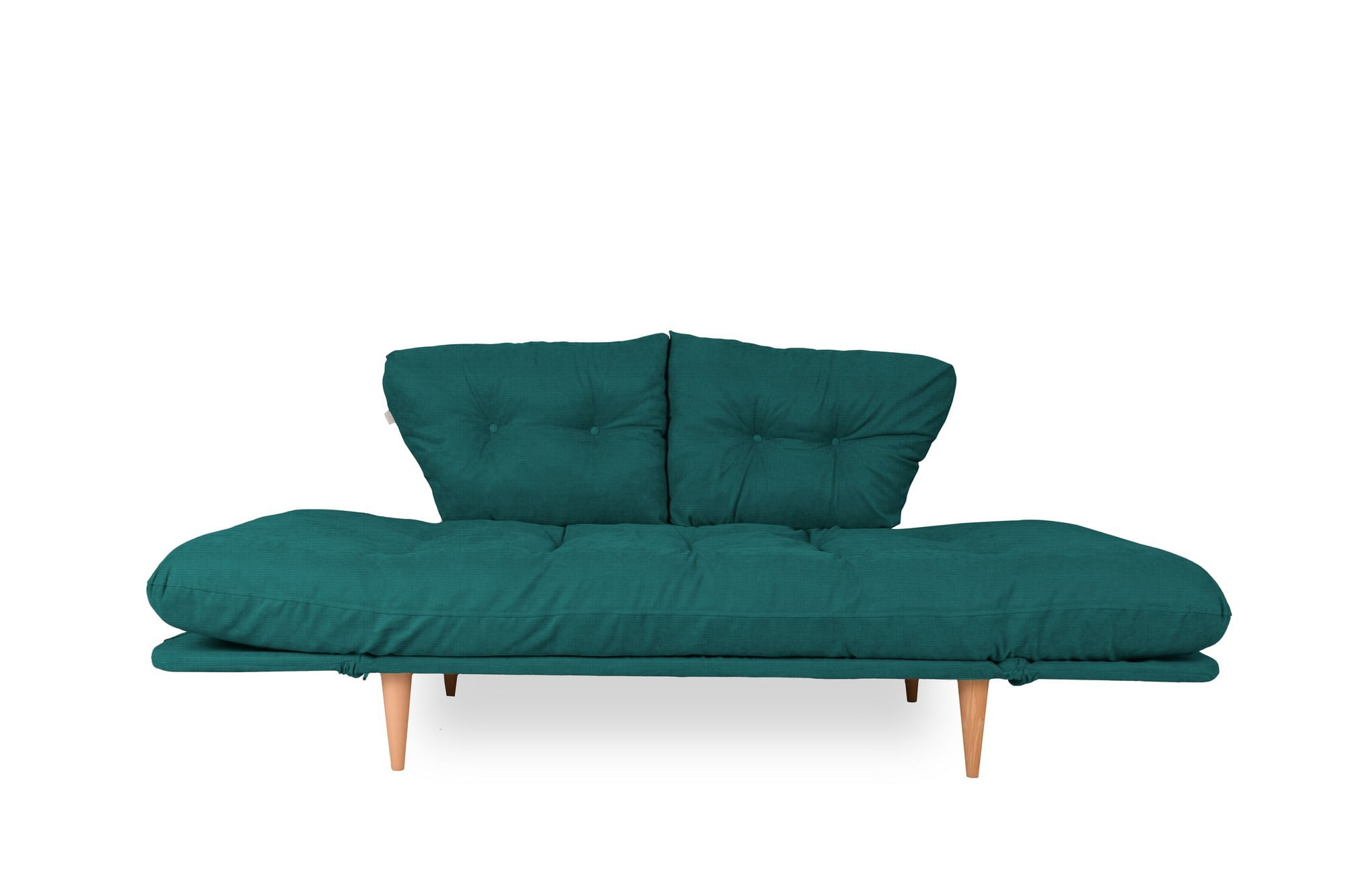 Canapea extensibila, Hanah Home, cadru metalic, stofa in, verde petrol, 190x60 cm — imaginea 3