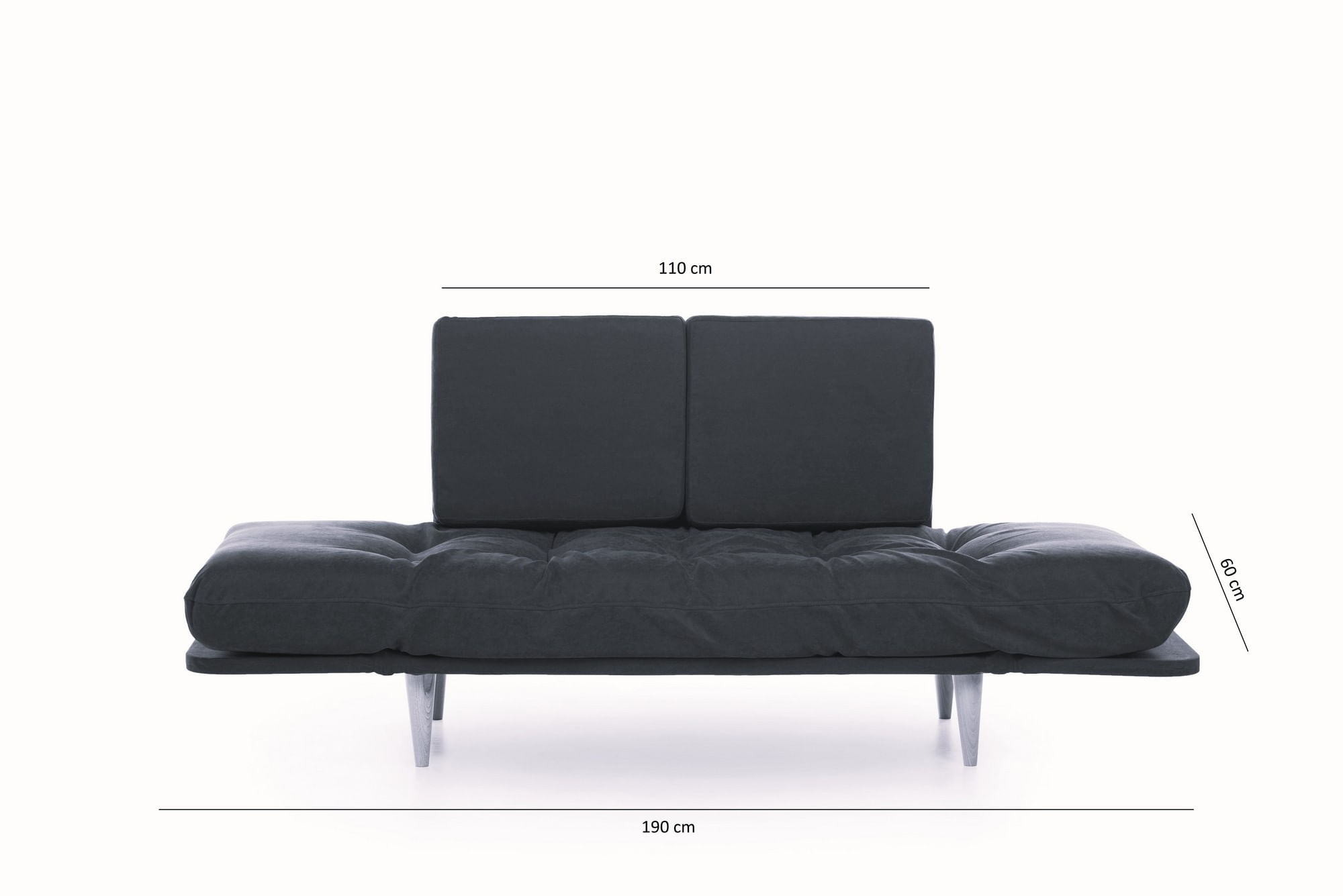 Canapea extensibila, Hanah Home, cadru metalic, stofa in, verde petrol, 190x60 cm — imaginea 5