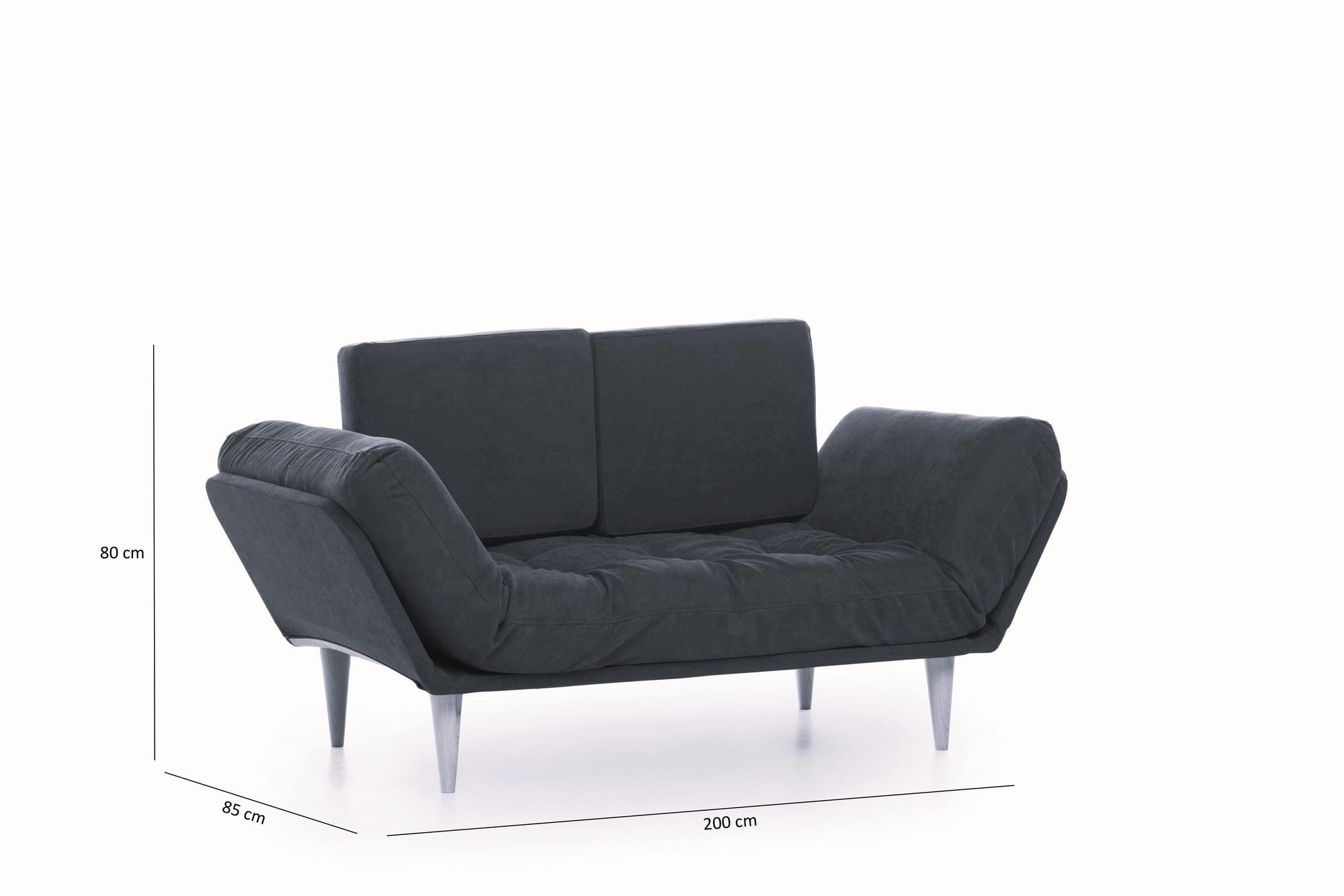 Canapea extensibila, Hanah Home, cadru metalic, stofa in, verde petrol, 190x60 cm — imaginea 6