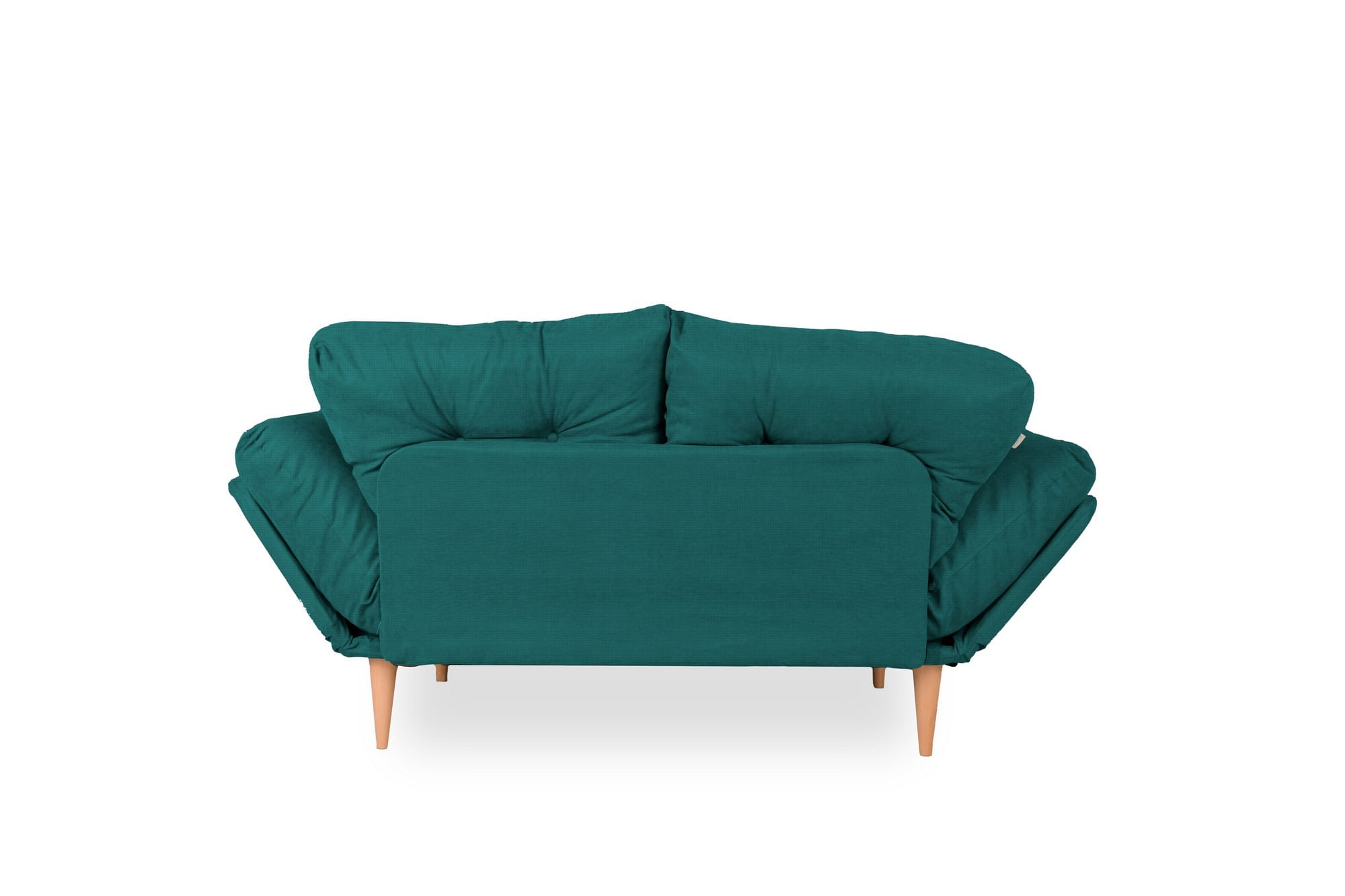 Canapea extensibila, Hanah Home, cadru metalic, stofa in, verde petrol, 190x60 cm — imaginea 8