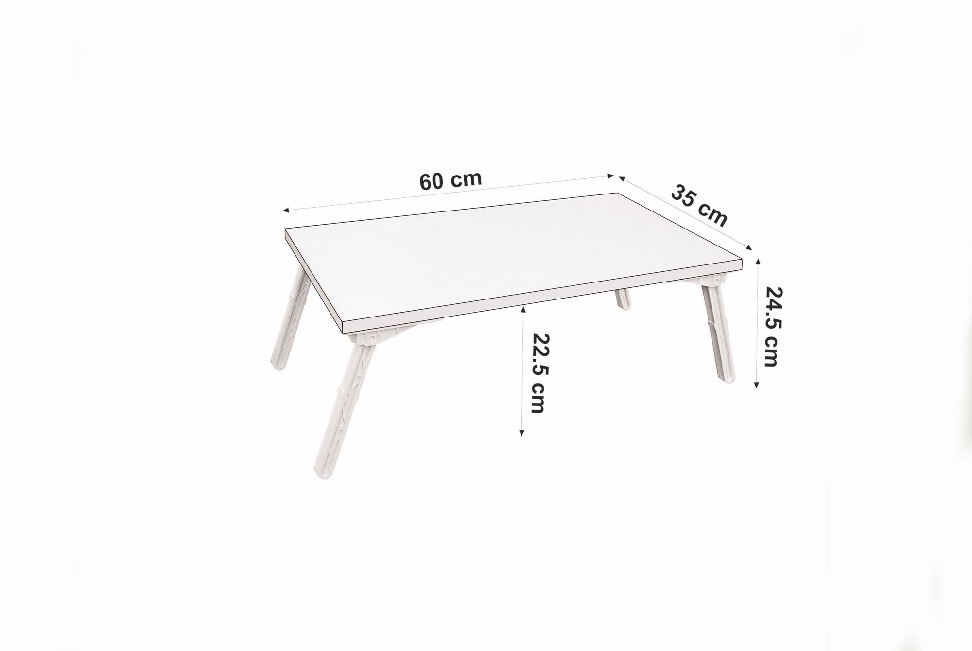 Birou pentru laptop, Hanah Home, pal melaminat, pin atlantic si negru, 60x35x24.5 cm — imaginea 4