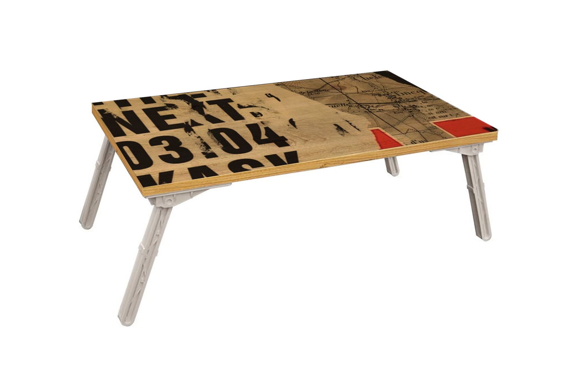 Birou pentru laptop, Hanah Home, pal melaminat, pin atlantic si negru, 60x35x24.5 cm — imaginea 6