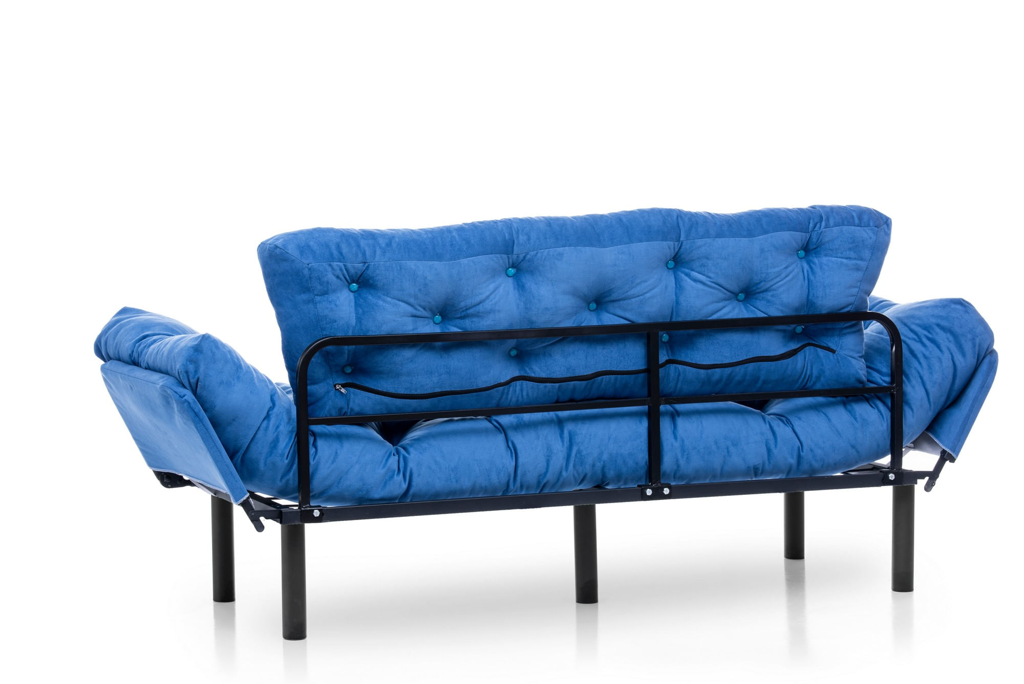Canapea extensibila 3 locuri, Hanah Home, metal si poliester, albastru, 185x85x70 cm — imaginea 6