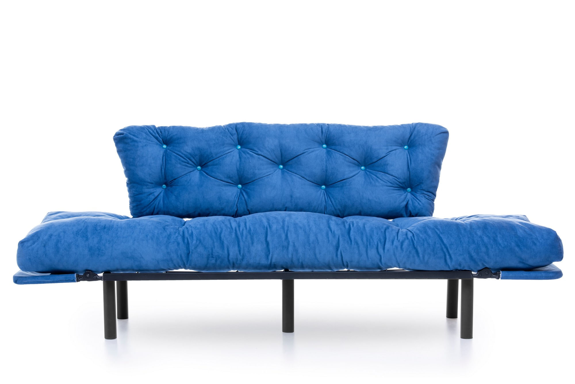Canapea extensibila 3 locuri, Hanah Home, metal si poliester, albastru, 185x85x70 cm — imaginea 8