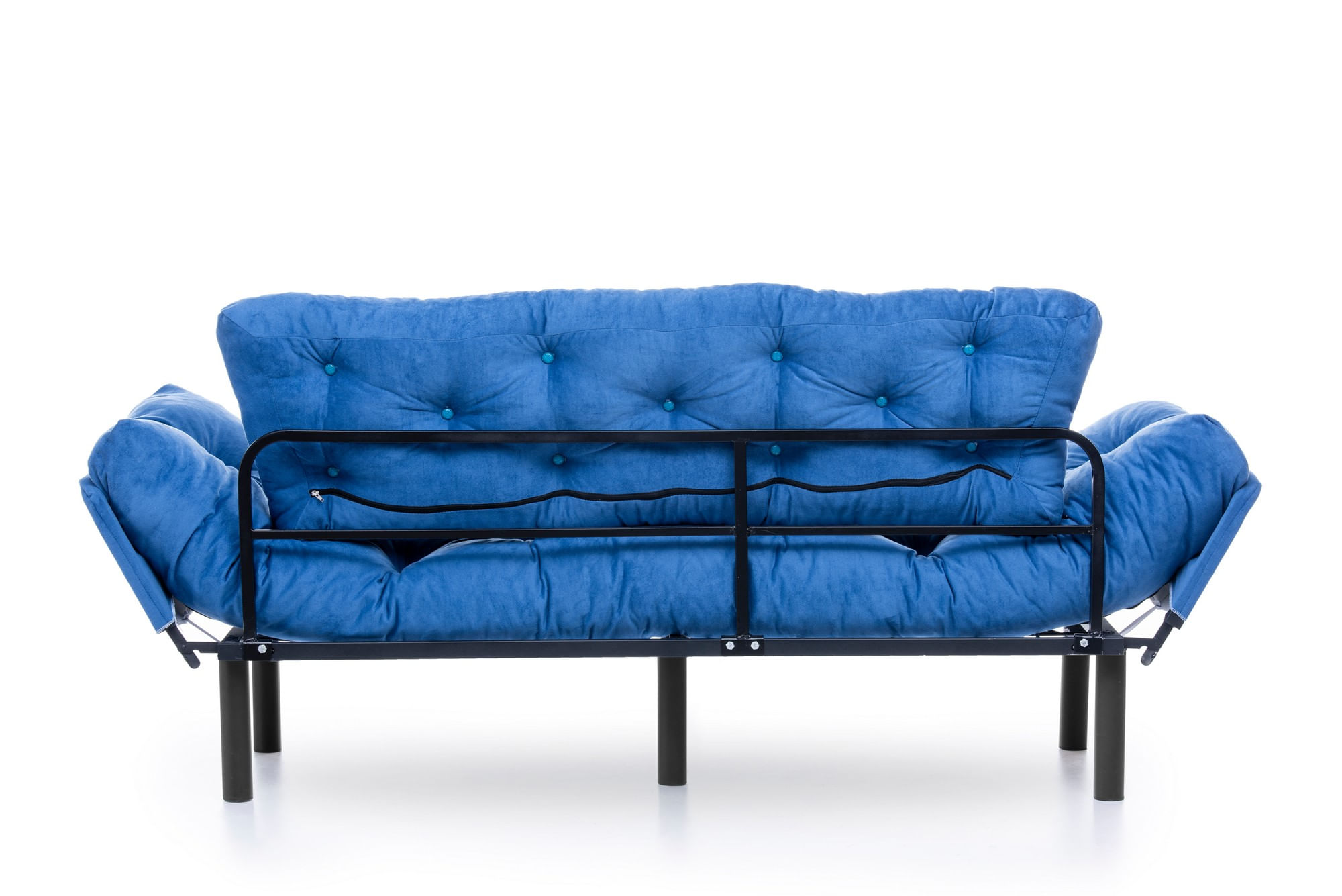 Canapea extensibila 3 locuri, Hanah Home, metal si poliester, albastru, 185x85x70 cm — imaginea 9