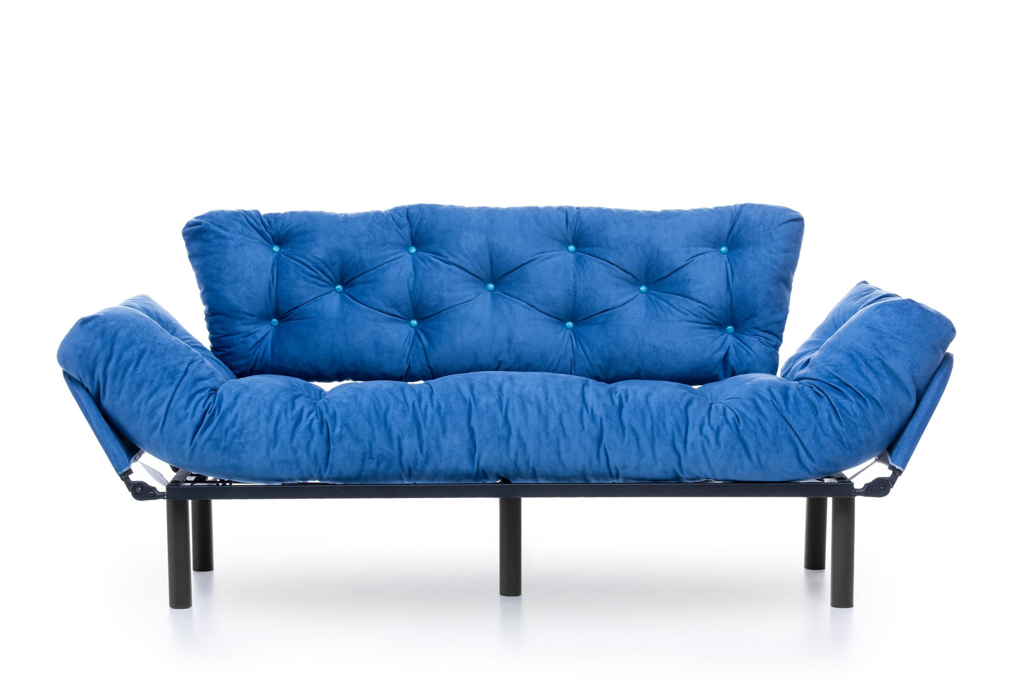 Canapea extensibila 3 locuri, Hanah Home, metal si poliester, albastru, 185x85x70 cm — imaginea 10
