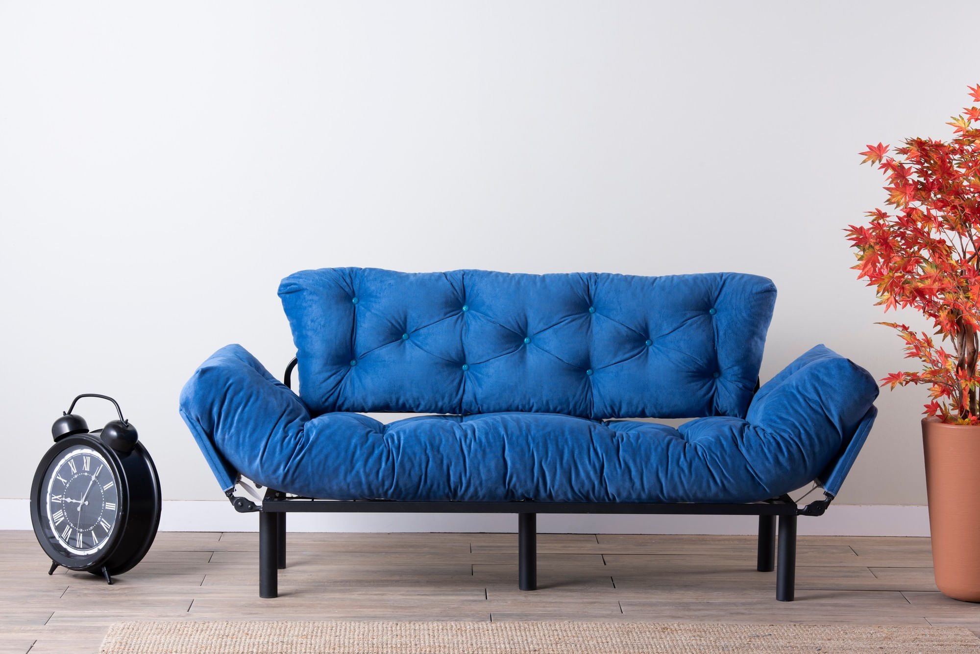 Canapea extensibila 3 locuri, Hanah Home, metal si poliester, albastru, 185x85x70 cm — imaginea 11