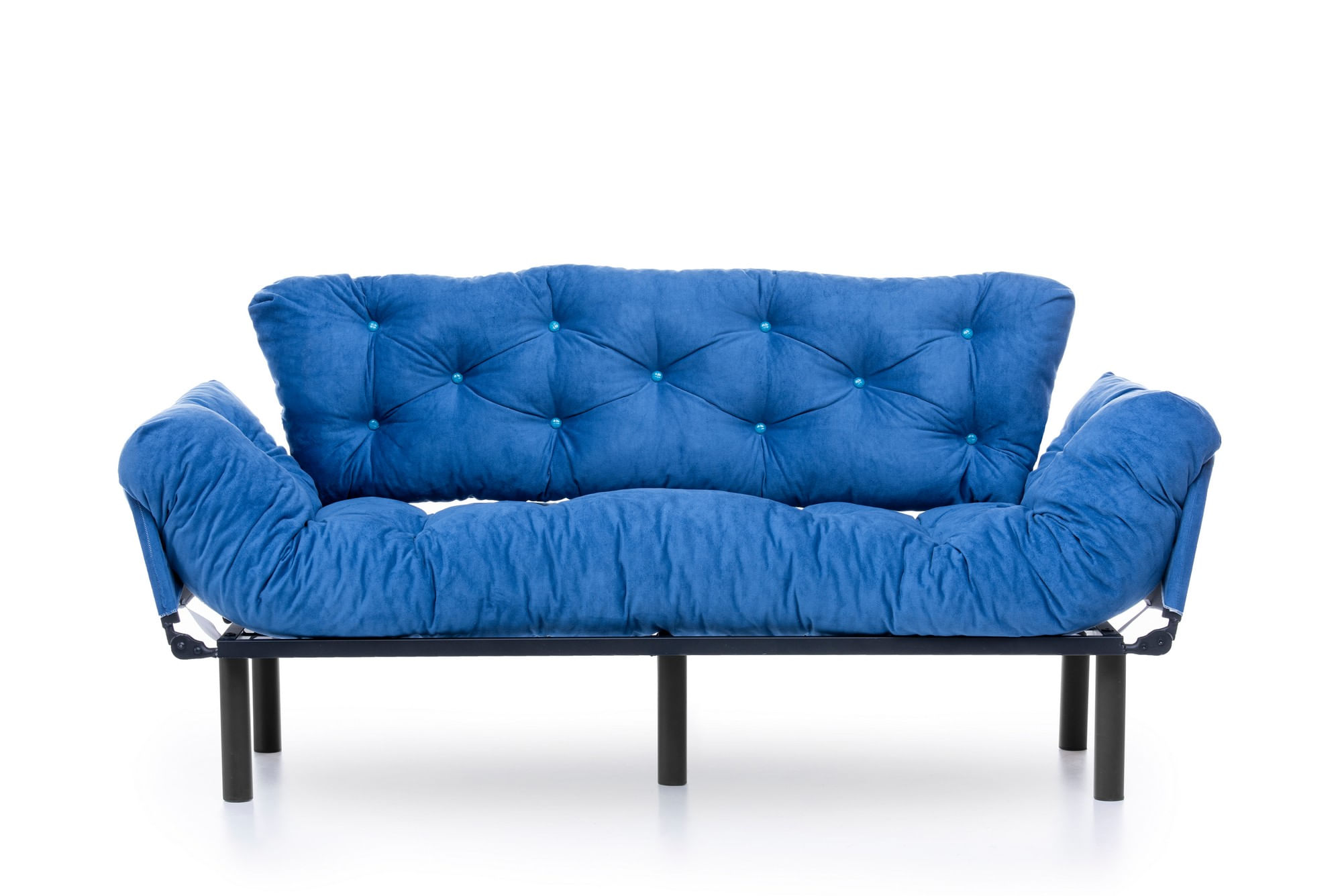Canapea extensibila 3 locuri, Hanah Home, metal si poliester, albastru, 185x85x70 cm — imaginea 13