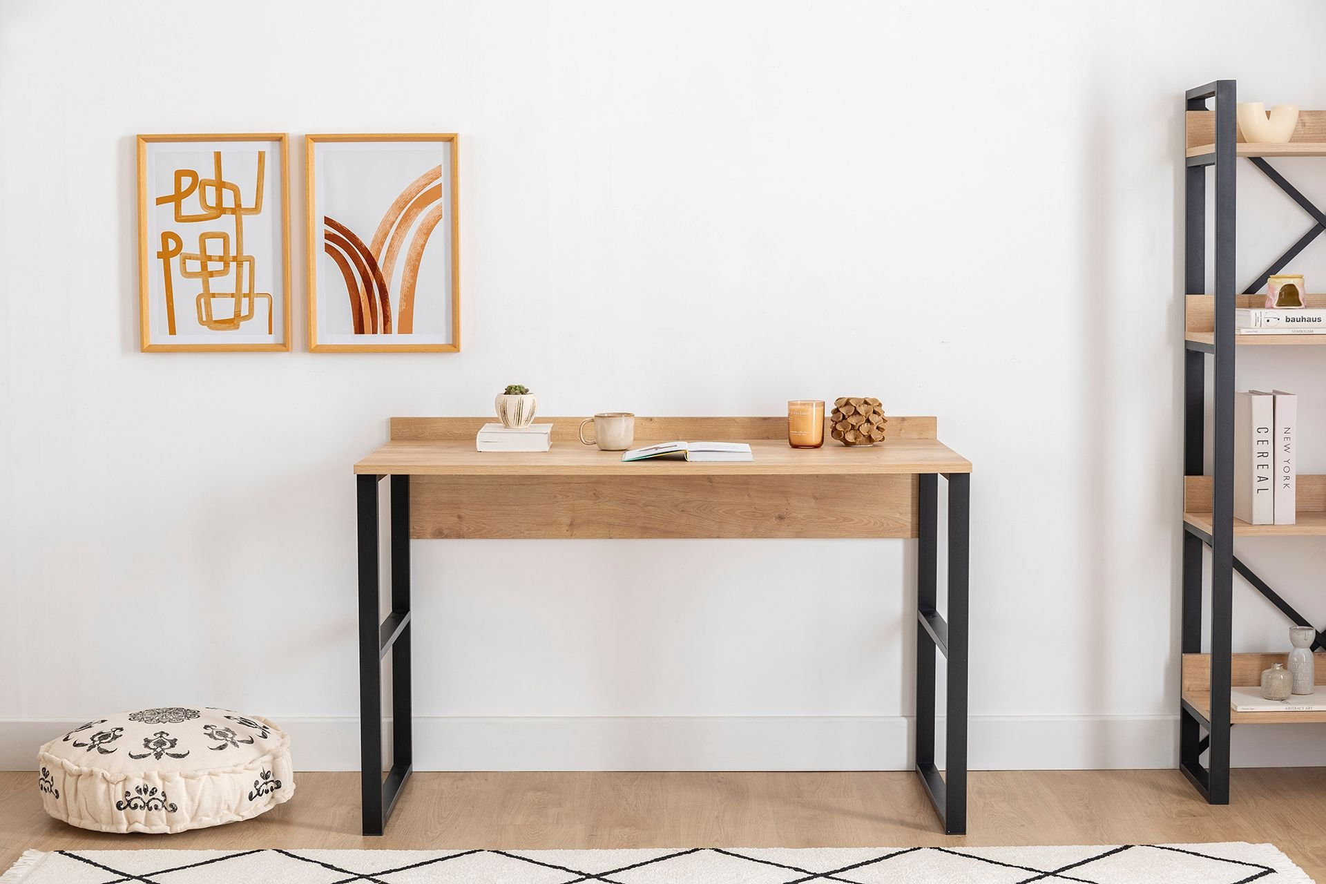 Birou de studiu, Hanah Home, pal melaminat, safir negru, 120x60x75 cm — imaginea 3