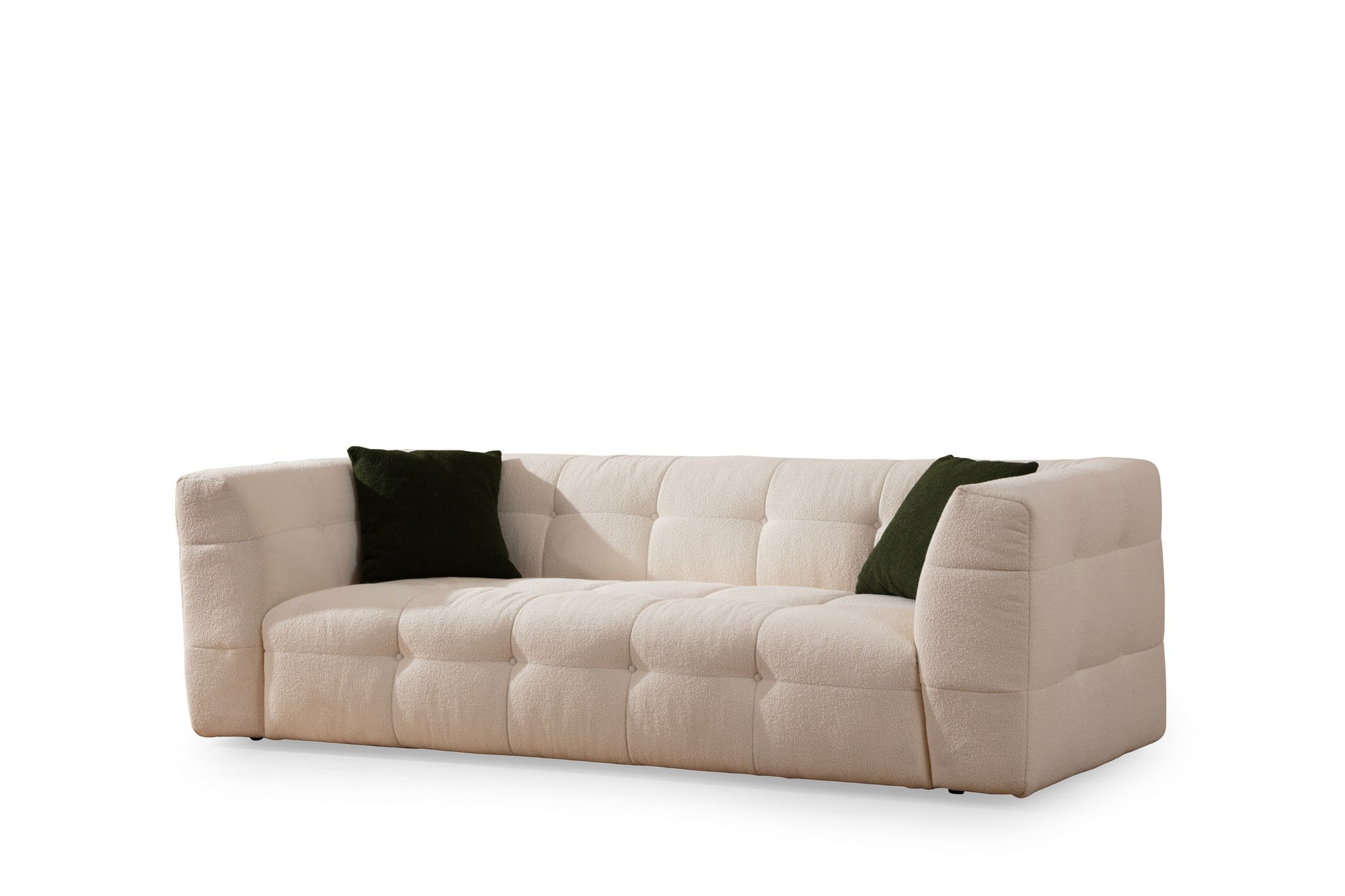 Canapea 3 locuri, Hanah Home, lemn fag si pal, bej, 235x100x72 cm — imaginea 3