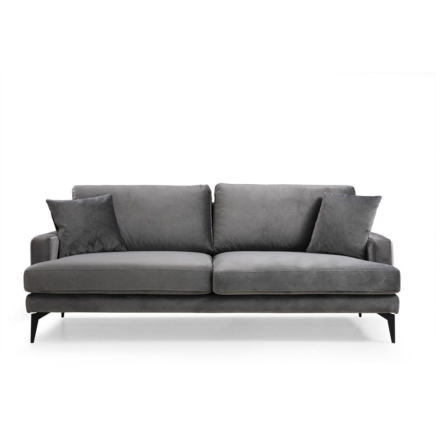Canapea 3 locuri, Hanah Home, lemn fag si pal, gri, 205x90x88 cm — imaginea 3