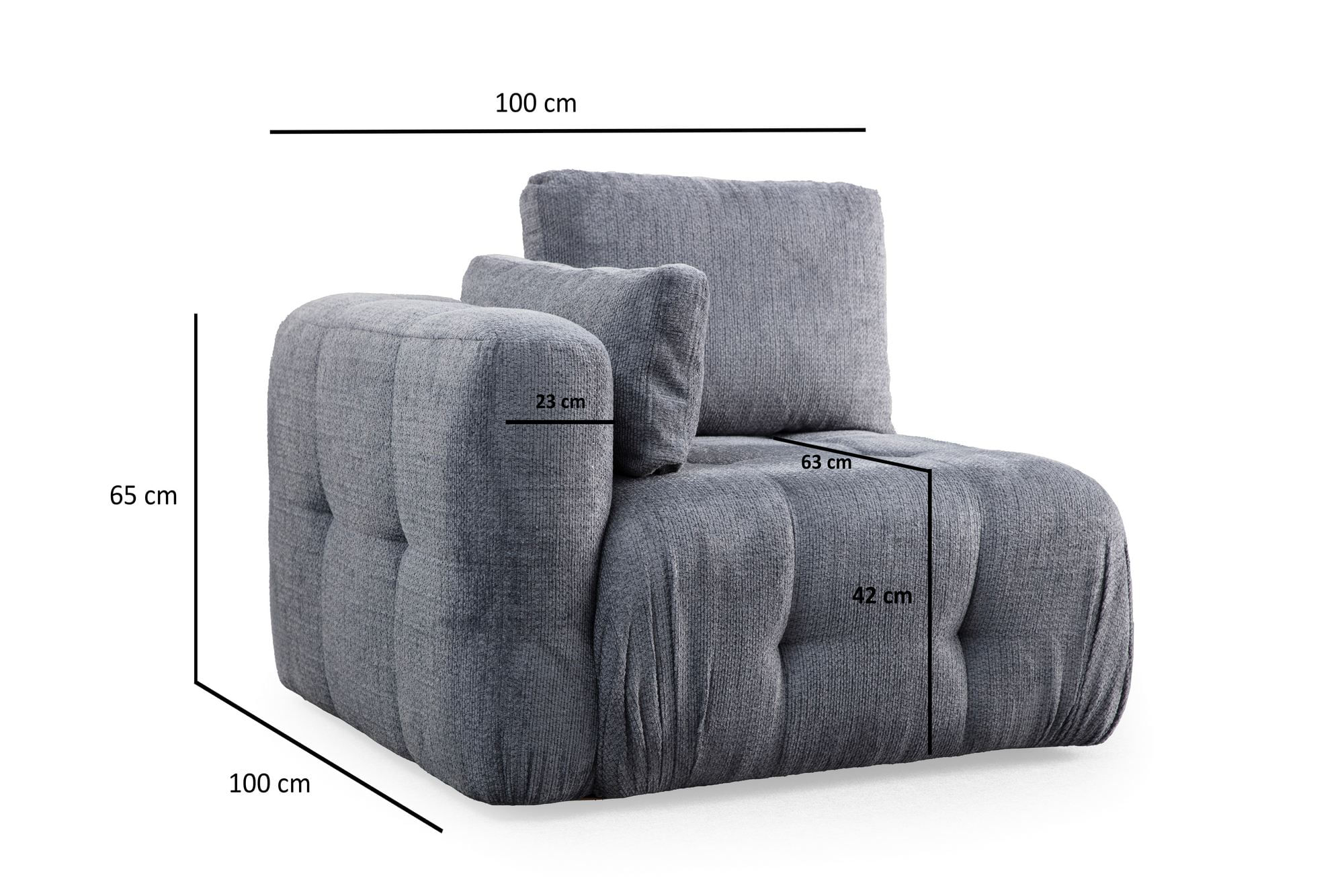 Canapea 3 locuri, Atelier Del Sofa, poliester, gri, 290x100x65 cm — imaginea 9