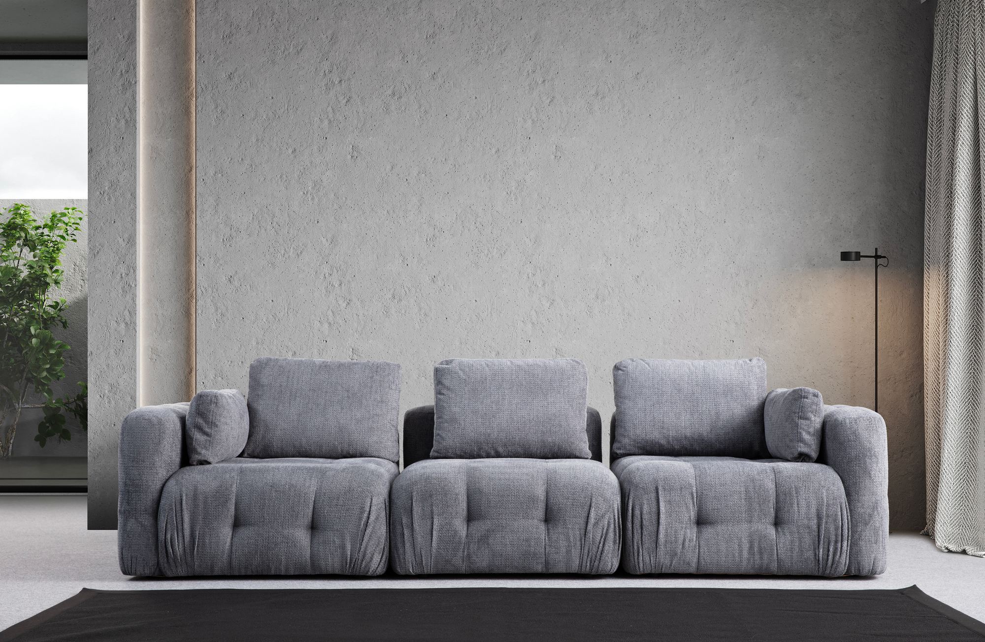 Canapea 3 locuri, Atelier Del Sofa, poliester, gri, 290x100x65 cm — imaginea 10