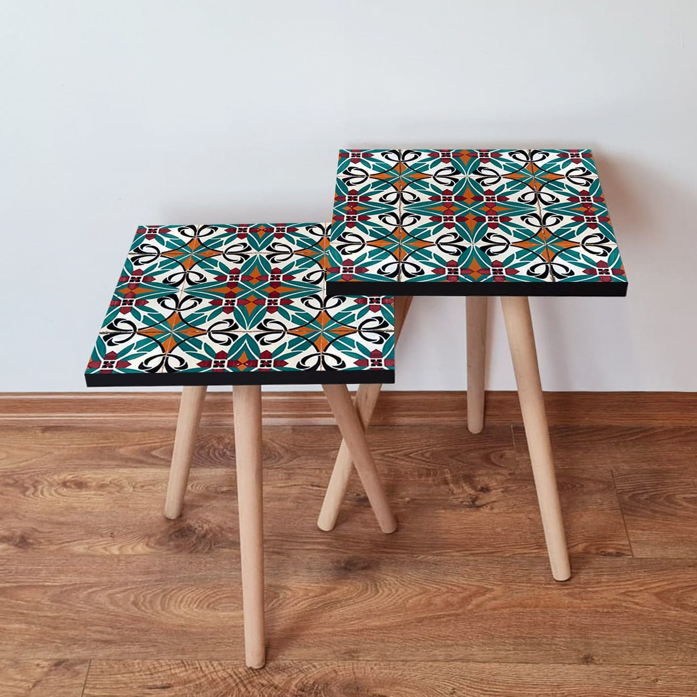 Set masute de cafea, Hanah Home, mdf, multicolor, 35x47x35 cm, 35x42x35 cm, 481LNA2515
