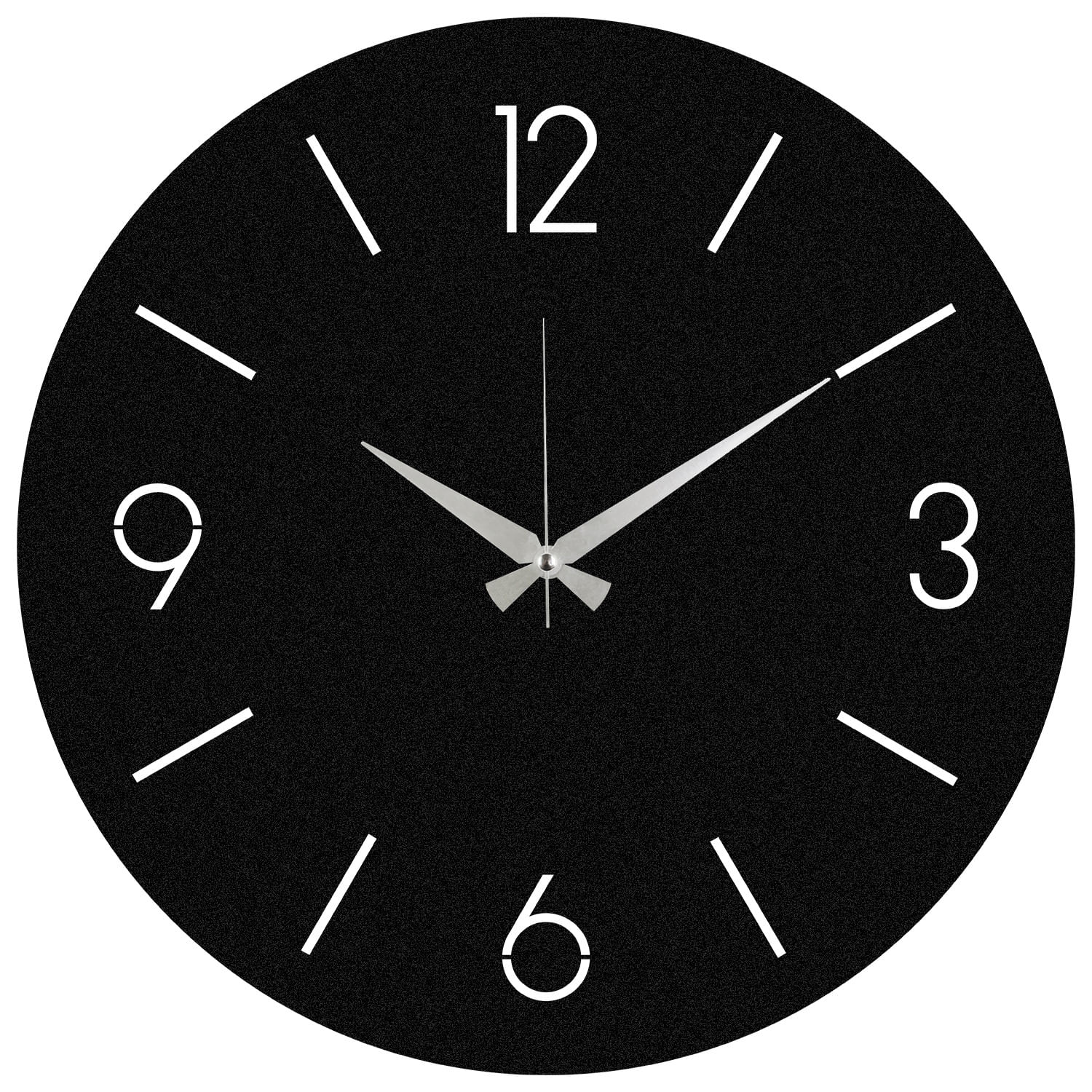Ceas de perete decorativ, Wallxpert, metal, negru, 48x48 cm, 279ENZ1832
