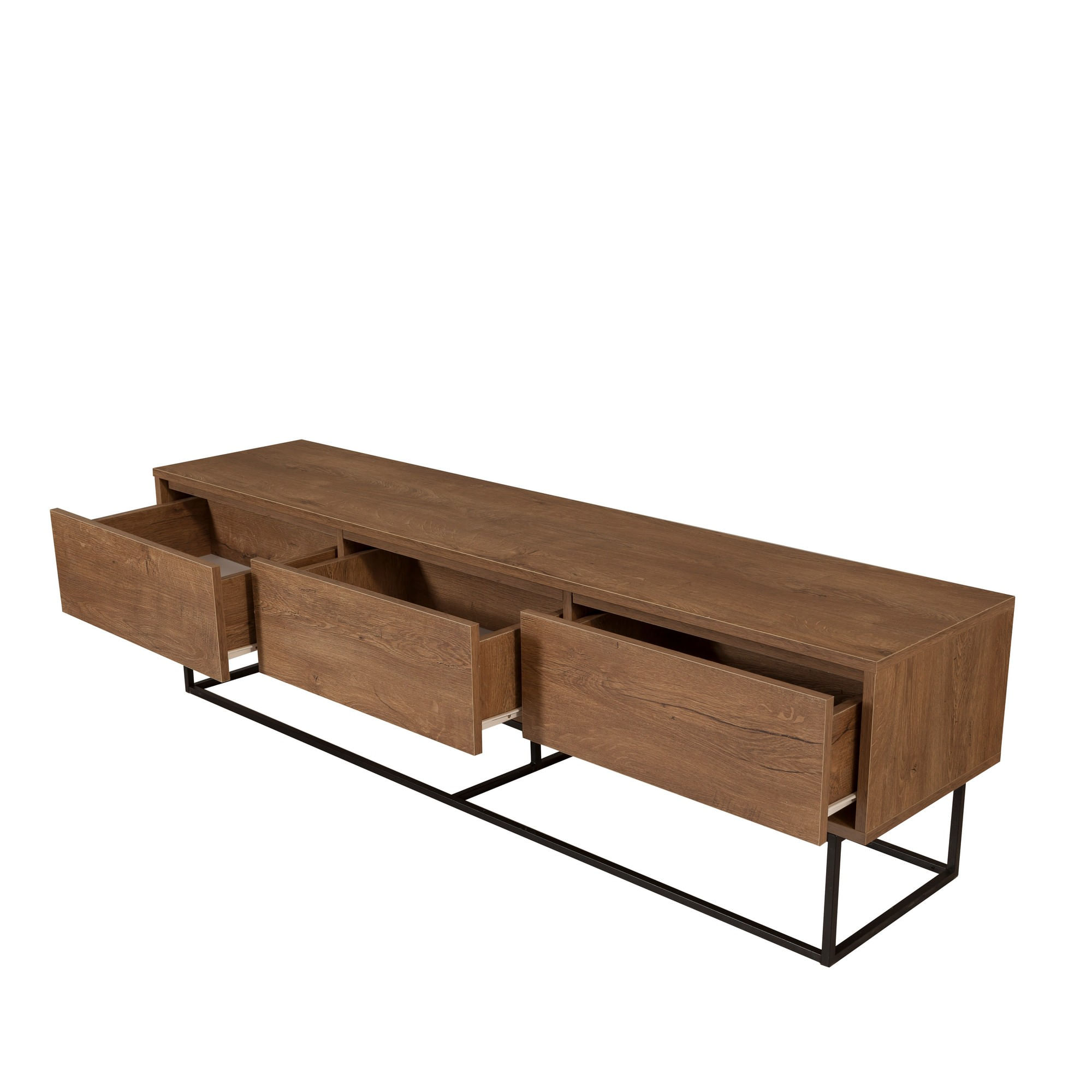 Comoda tv, Hanah Home, pal melaminat, nuc si negru, 180x40x50 cm, 863SPH5106 — imaginea 3
