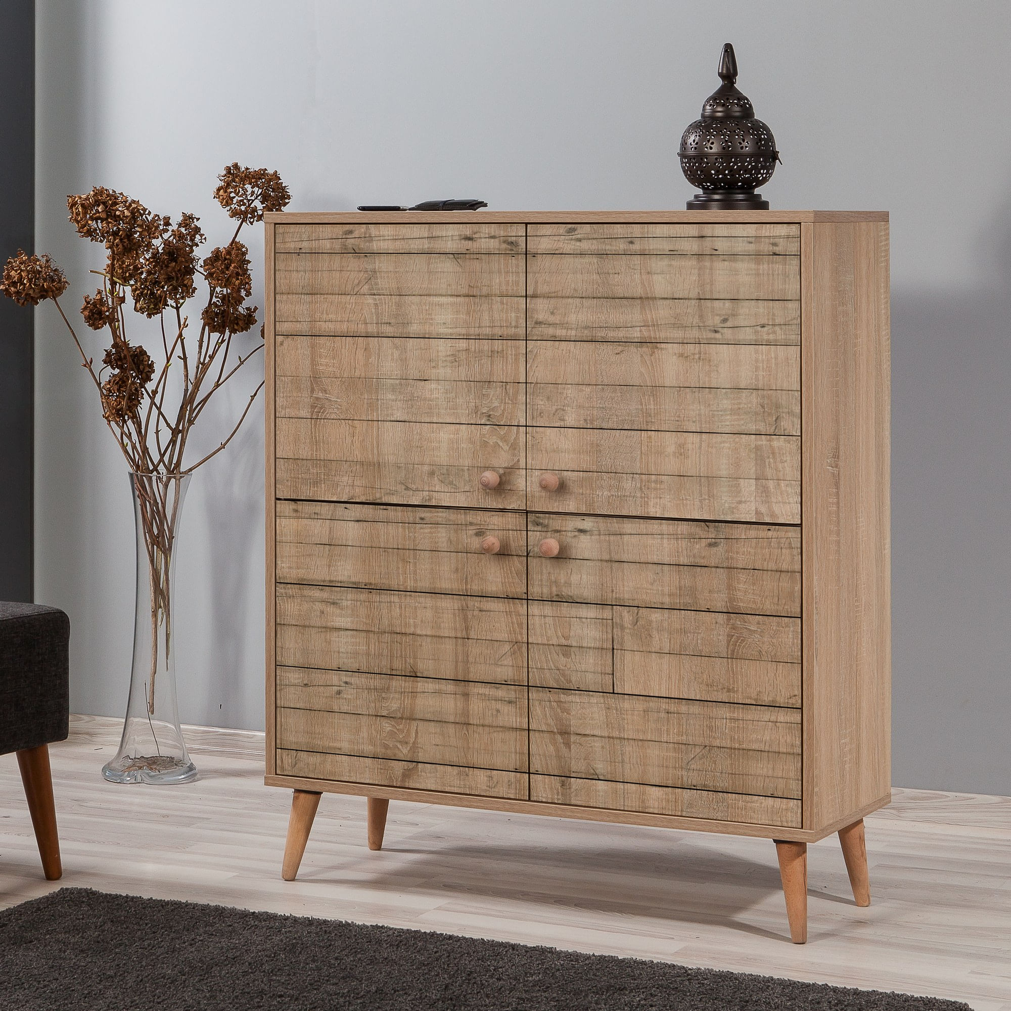 Dulap multifunctional, Hanah Home, pal melaminat, stejar sonoma, 95x36x111 cm, 863SPH3933 — imaginea 2