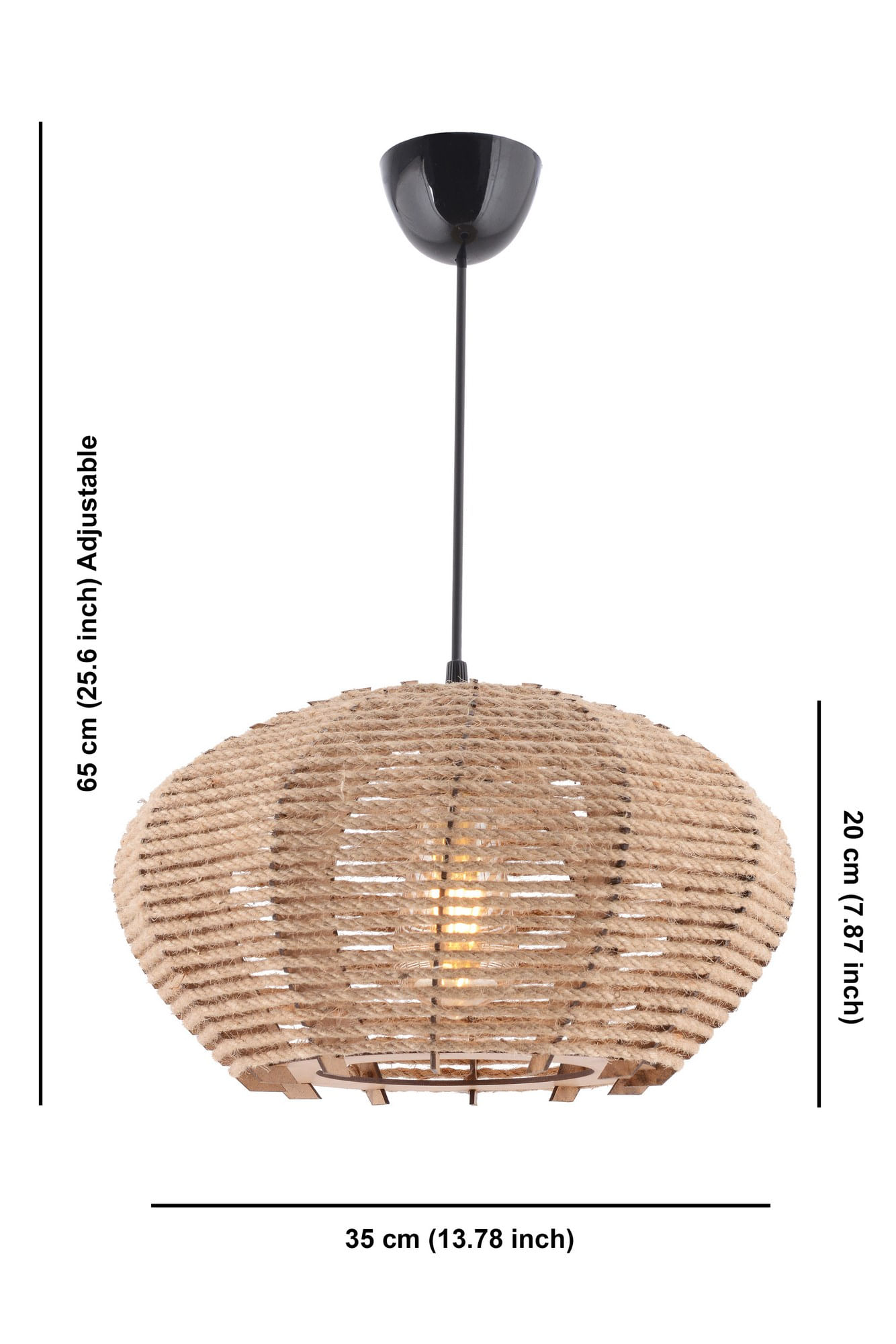 Candelabru, Opviq, lemn, iuta, crem, 35x35x65 cm
