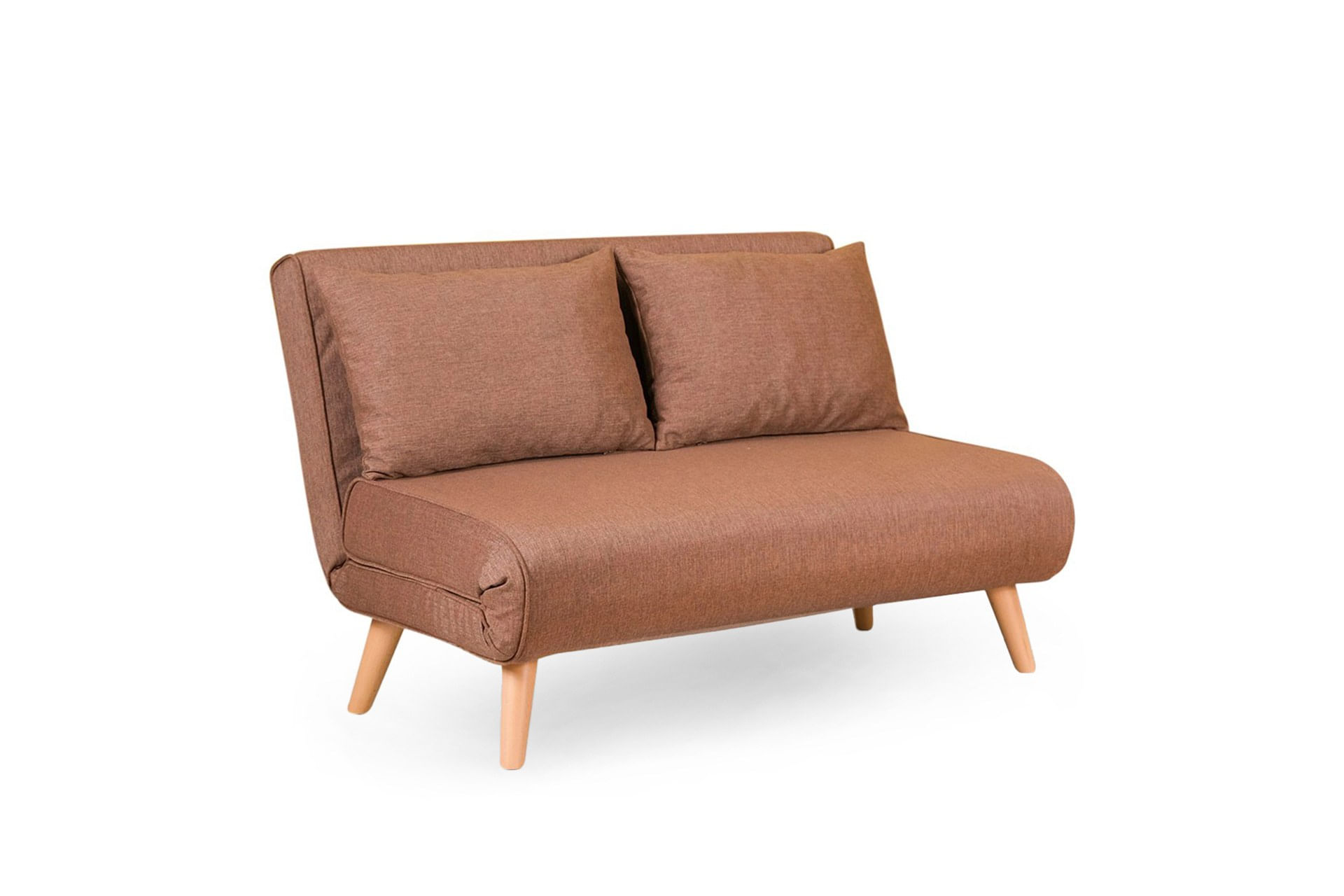 Canapea extensibila, Hanah Home, metal si poliester, maro, 120x79x80 cm — imaginea 4