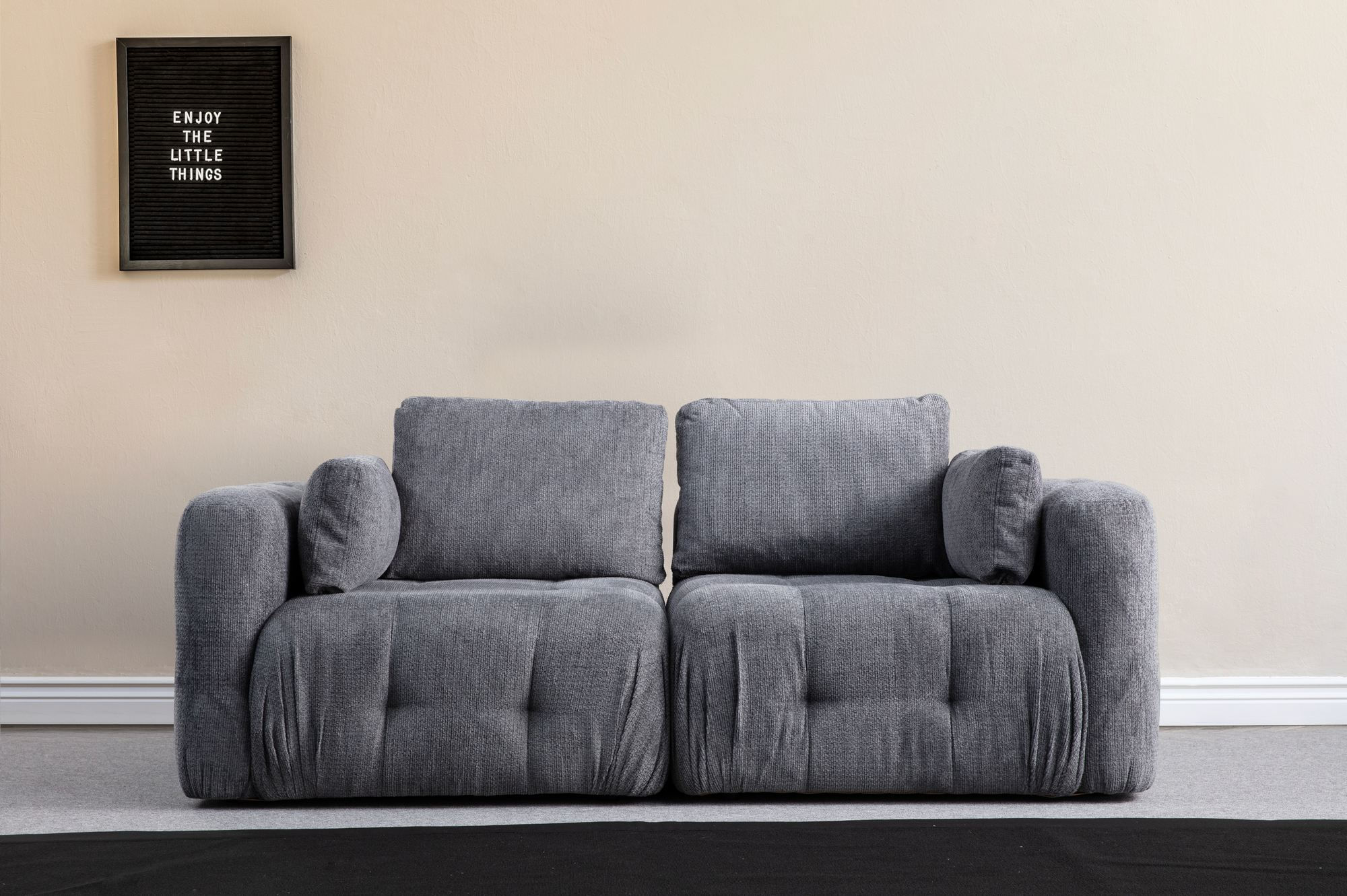 Canapea 2 locuri, Atelier Del Sofa, lemn fag si pal, gri, 300x120x65 cm — imaginea 2