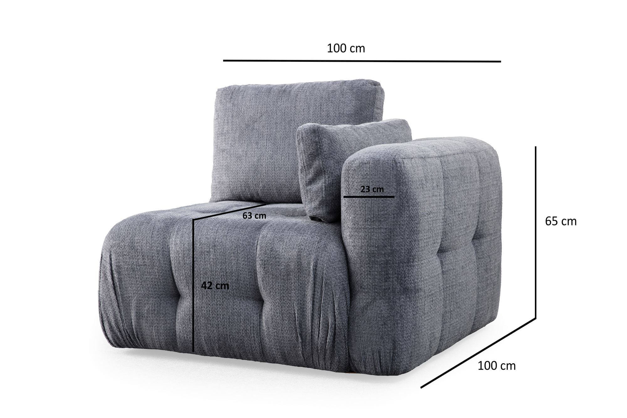 Canapea 2 locuri, Atelier Del Sofa, lemn fag si pal, gri, 300x120x65 cm — imaginea 7