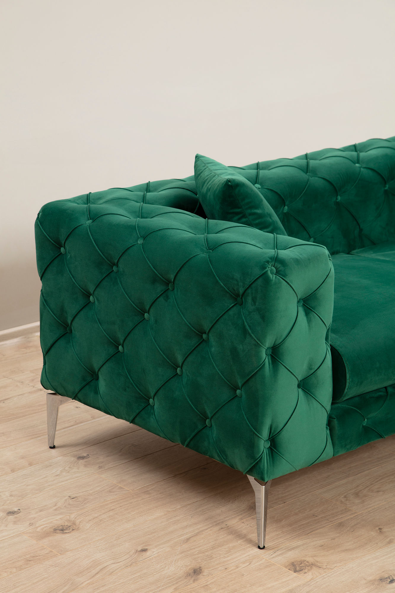 Canapea 3 locuri, Hanah Home, lemn fag si pal, verde, 237x90x70 cm — imaginea 2