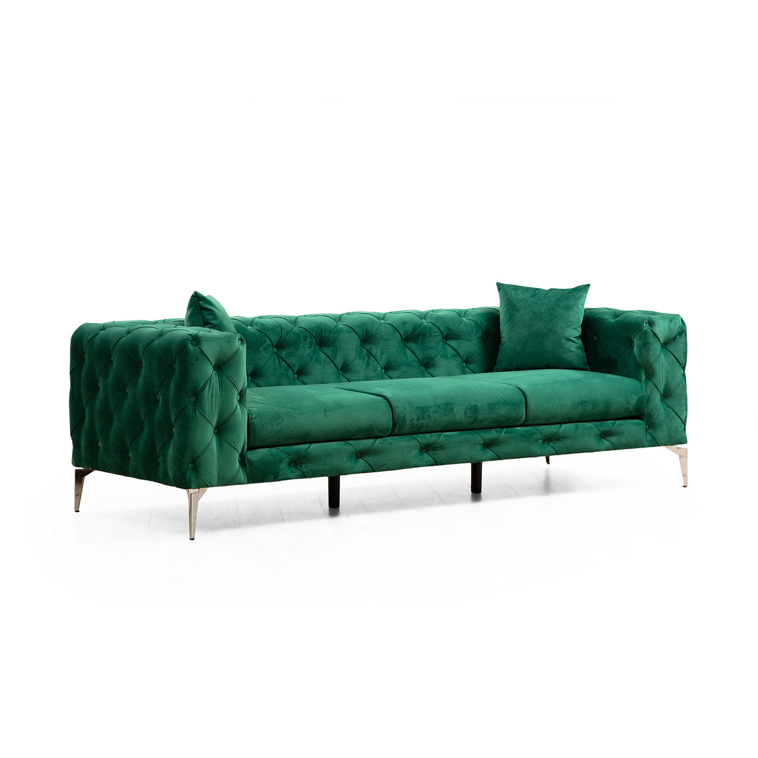 Canapea 3 locuri, Hanah Home, lemn fag si pal, verde, 237x90x70 cm — imaginea 8