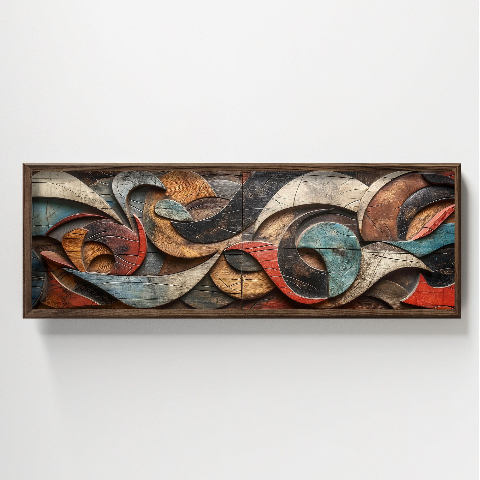 Tablou decorativ inramat, Wallxpert, mdf, multicolor, 120x40x3.5 cm, 856EVL1534