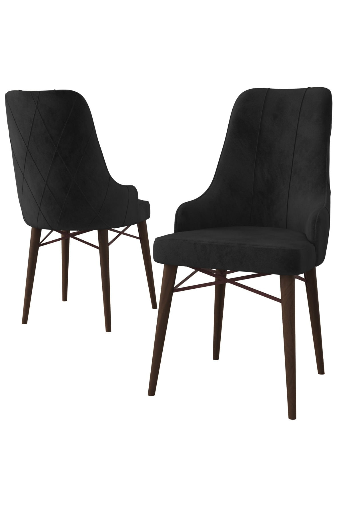 Set scaune, Hanah Home, metal, negru maro, 46x42x95 cm, 240CHR1706 — imaginea 2