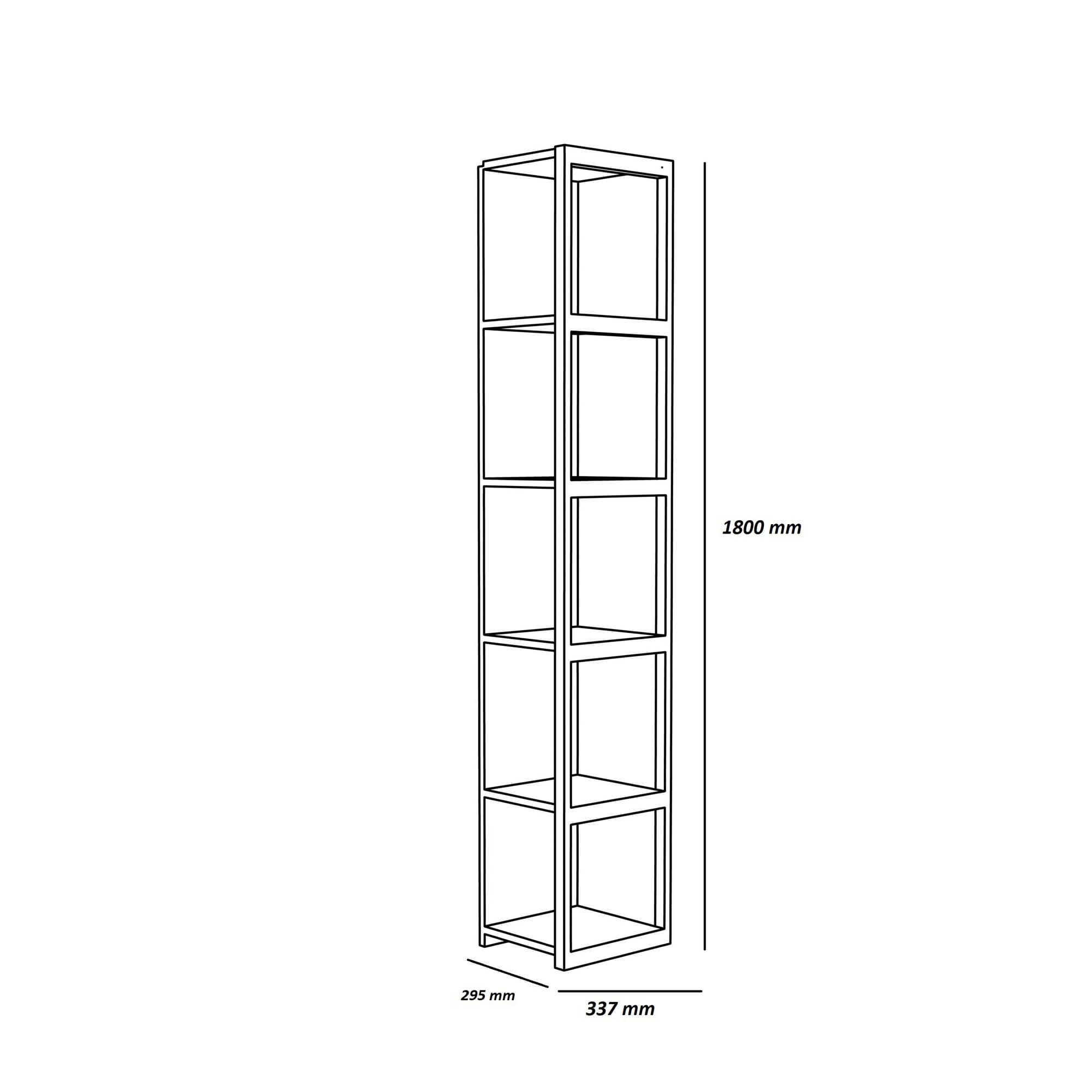 Biblioteca, Hanah Home, pal melaminat, stejar alb, 33.7x29.5x180 cm