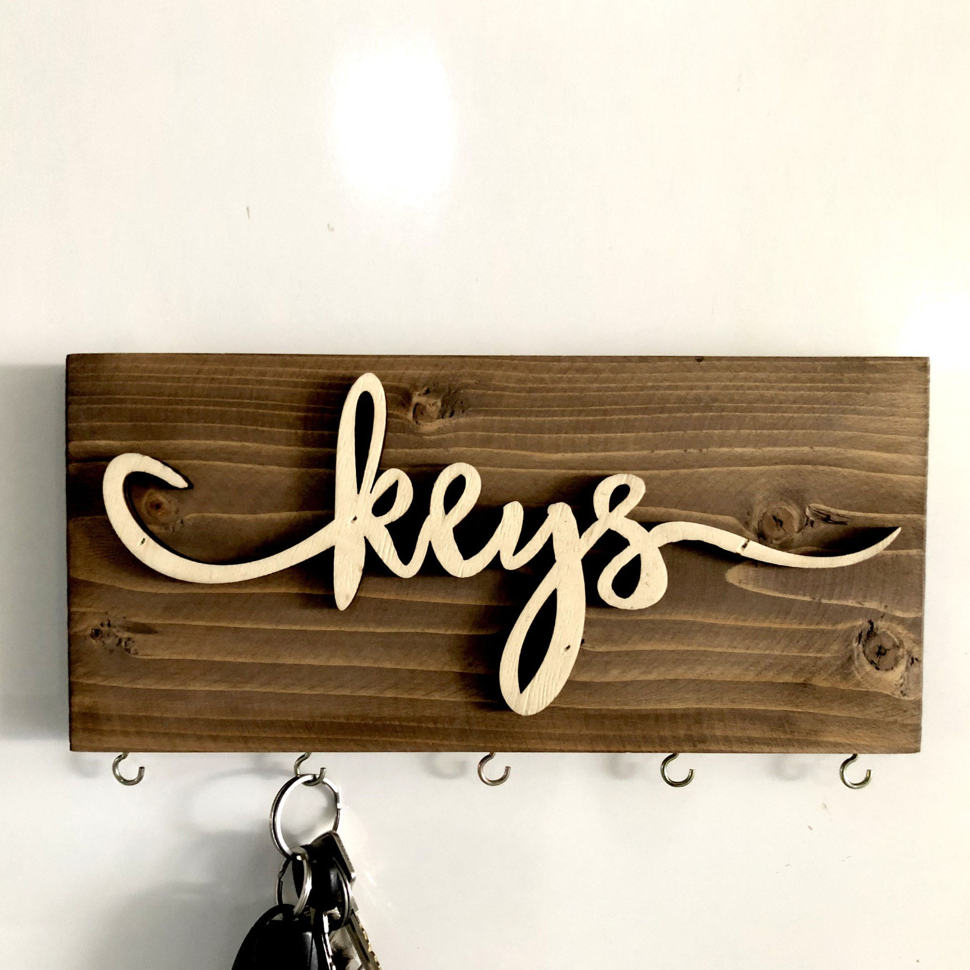 Suport chei, Wallxpert, lemn masiv, multicolor, 40x14x3 cm, 797EVL2203 — imaginea 4