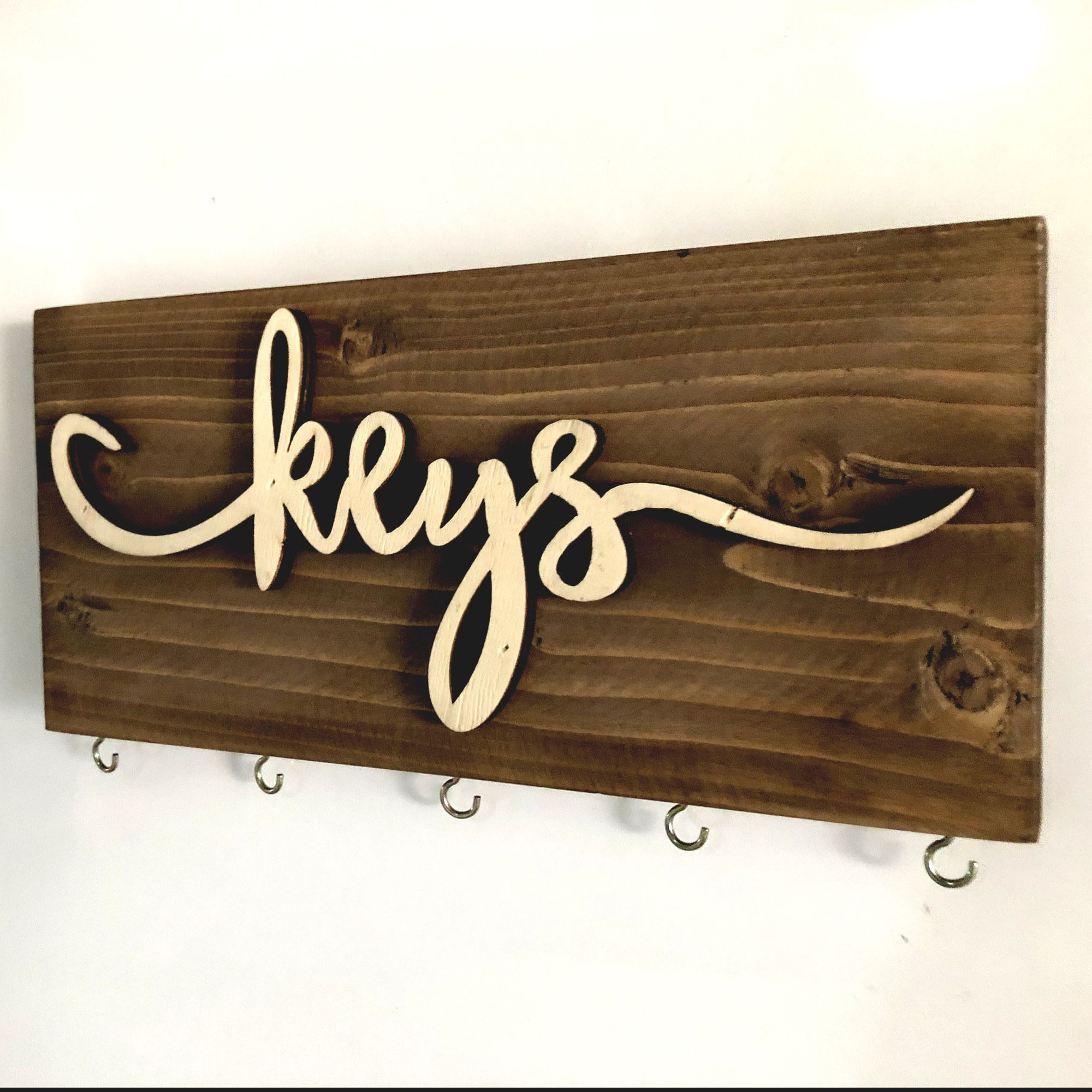 Suport chei, Wallxpert, lemn masiv, multicolor, 40x14x3 cm, 797EVL2203 — imaginea 5