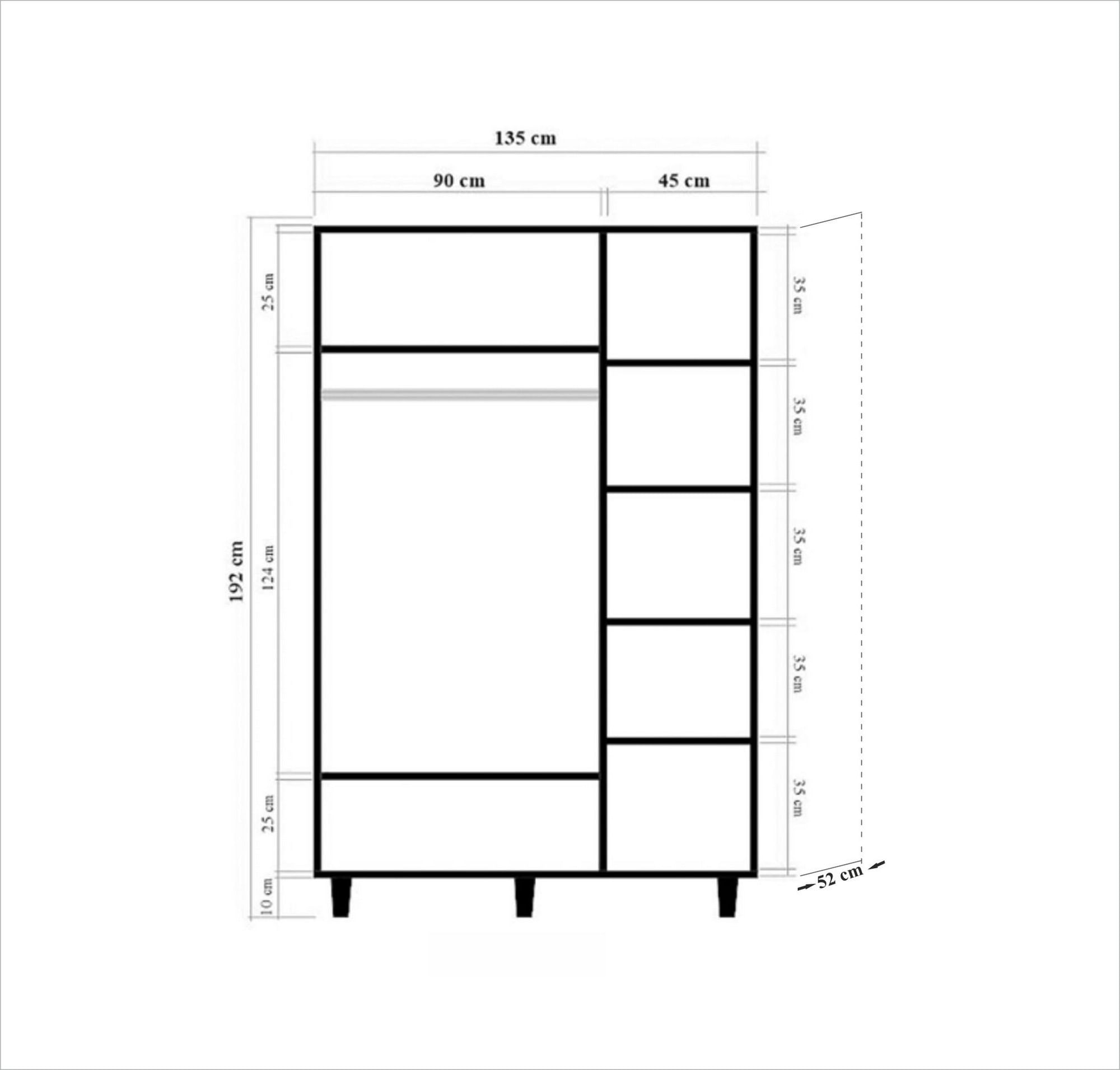 Sifonier, Hanah Home, pal melaminat, stejar sonoma, 135x52x192 cm, 863SPH4218 — imaginea 4