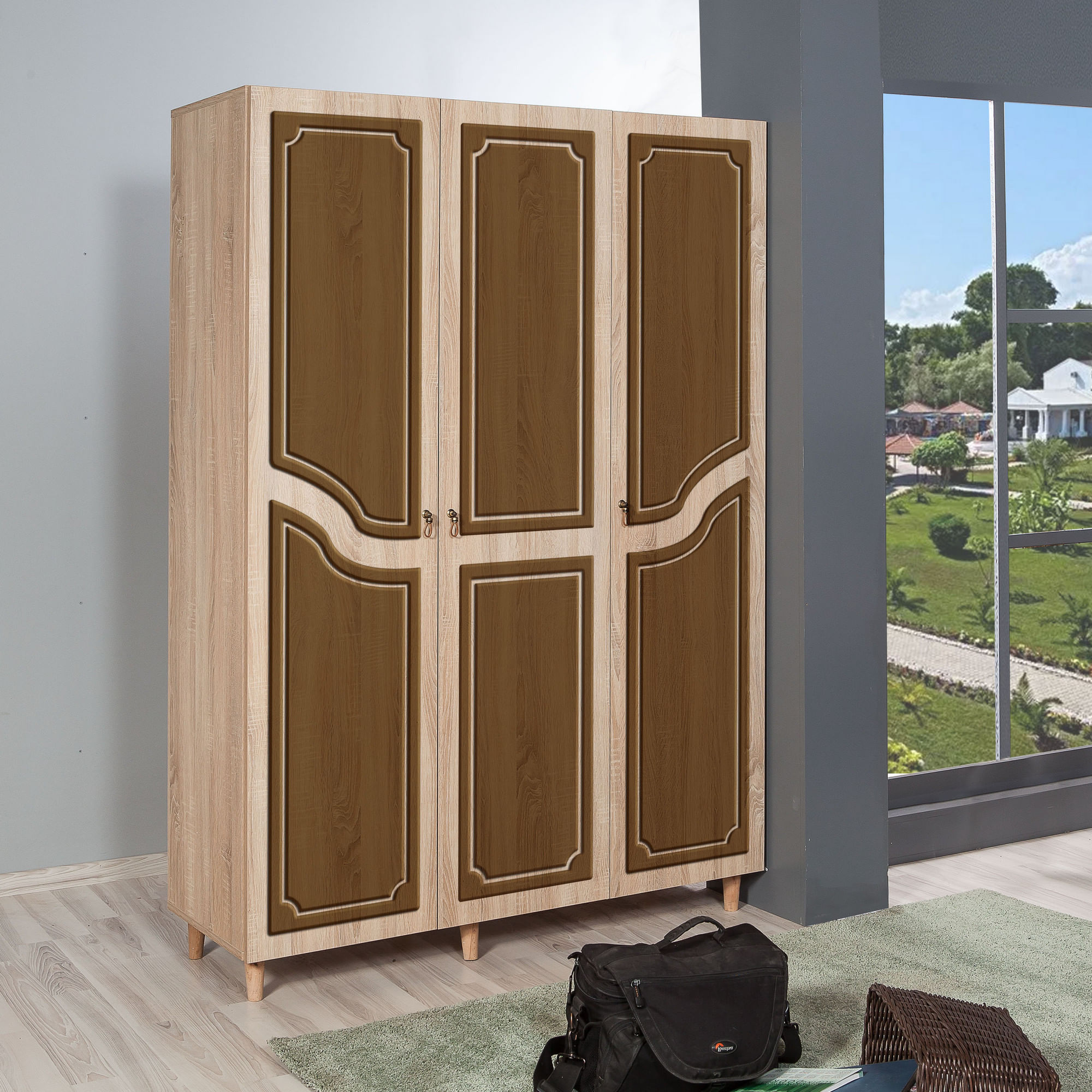 Sifonier, Hanah Home, pal melaminat, stejar sonoma, 135x52x192 cm, 863SPH4218 — imaginea 7