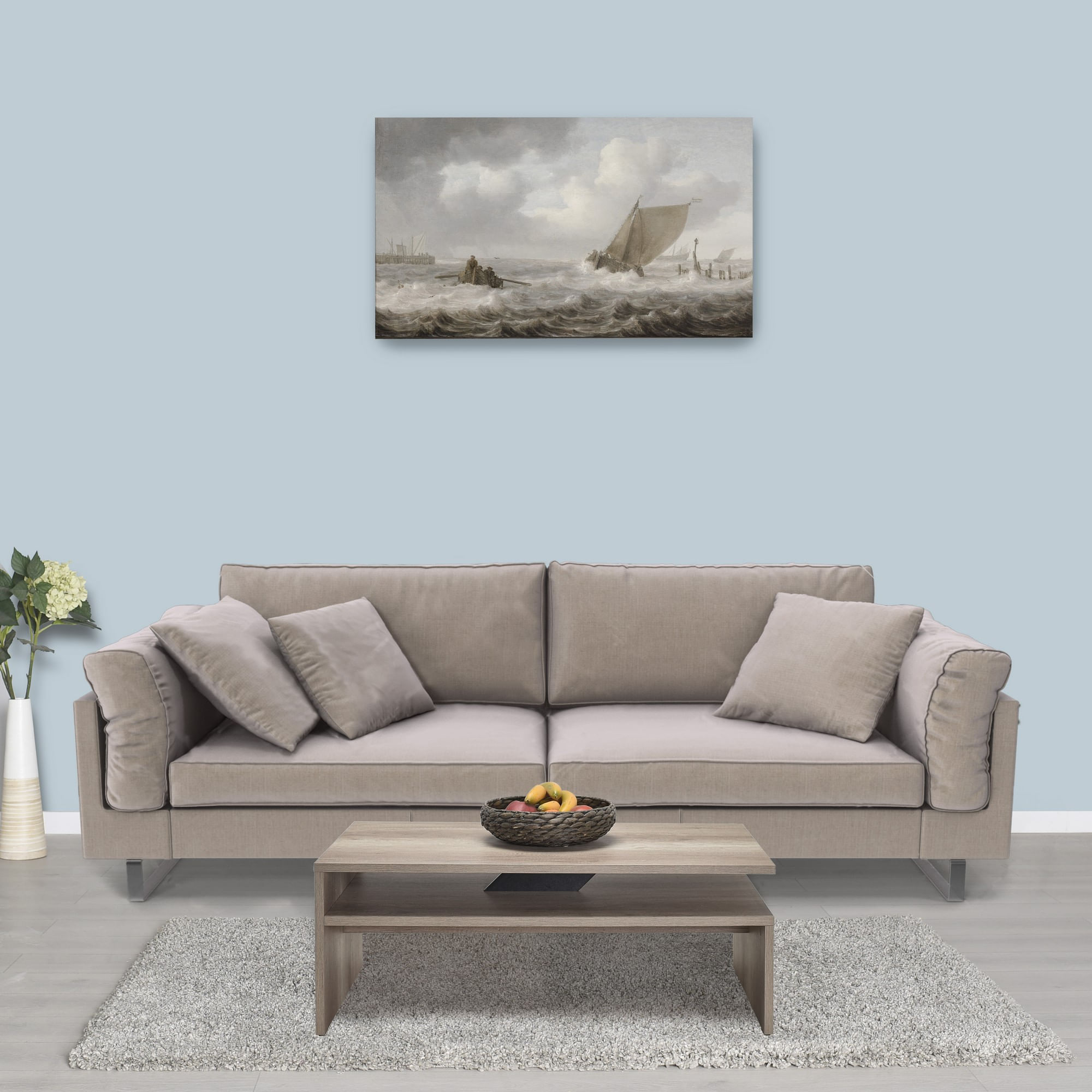Masuta de cafea, Hanah Home, pal melaminat, nuc deschis, 110x65x42 cm, 479ADR1798 — imaginea 5