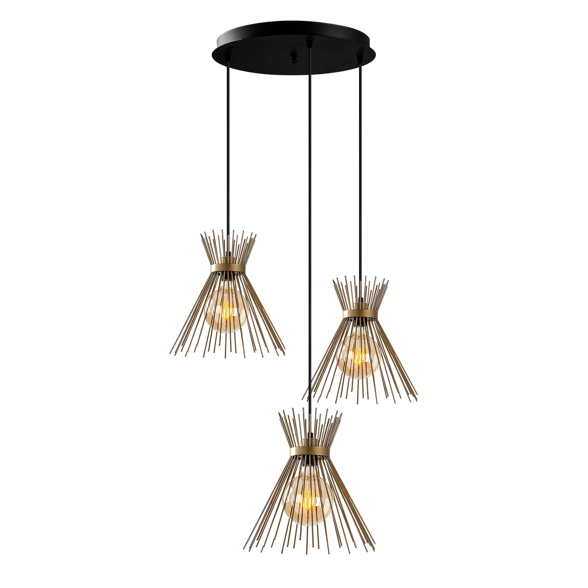 Candelabru, Opviq, metal, auriu, 63x63x128 cm, inaltime reglabila